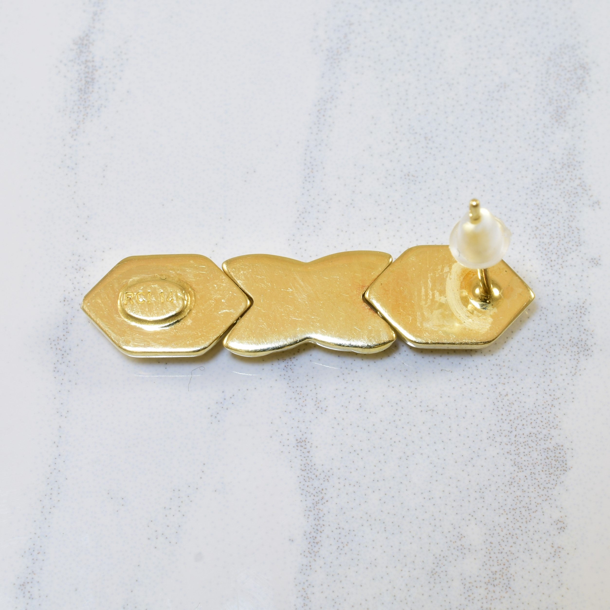 Yellow Gold Drop Link Earrings |