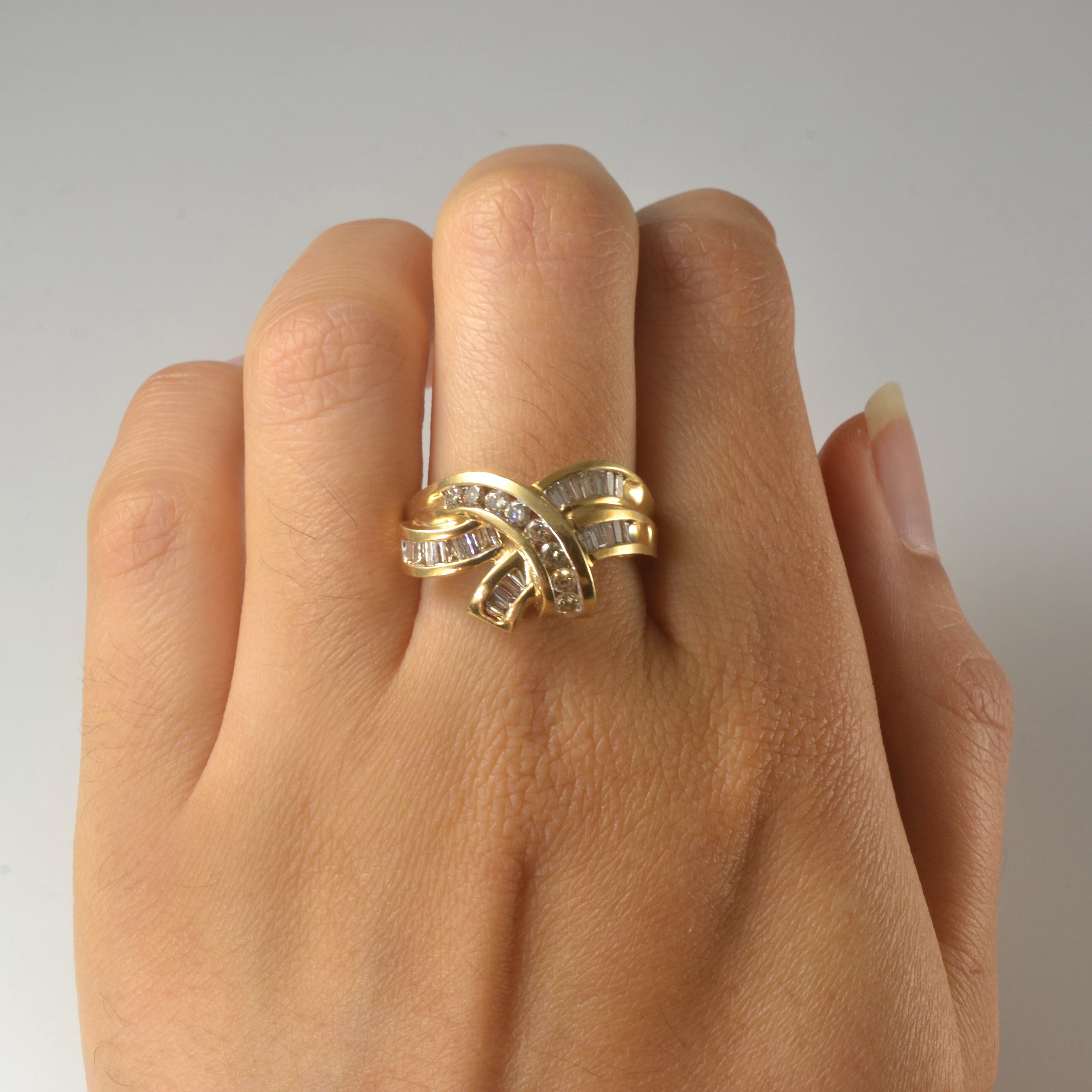 Channel Set Diamond Bypass Ring | 0.41ctw | SZ 7.25 |
