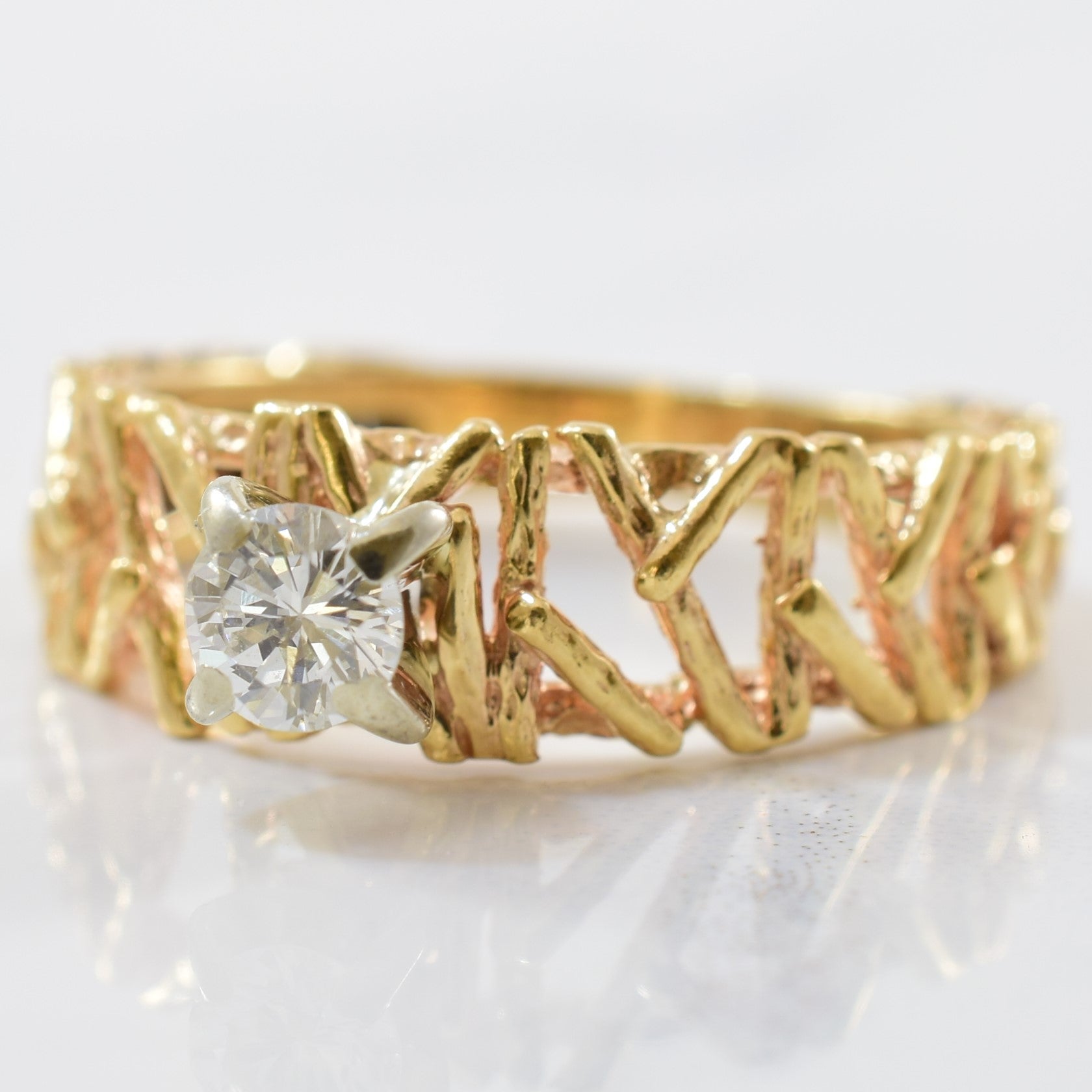 Twiggy Solitaire Diamond Ring | 0.22ct | SZ 5.75 |
