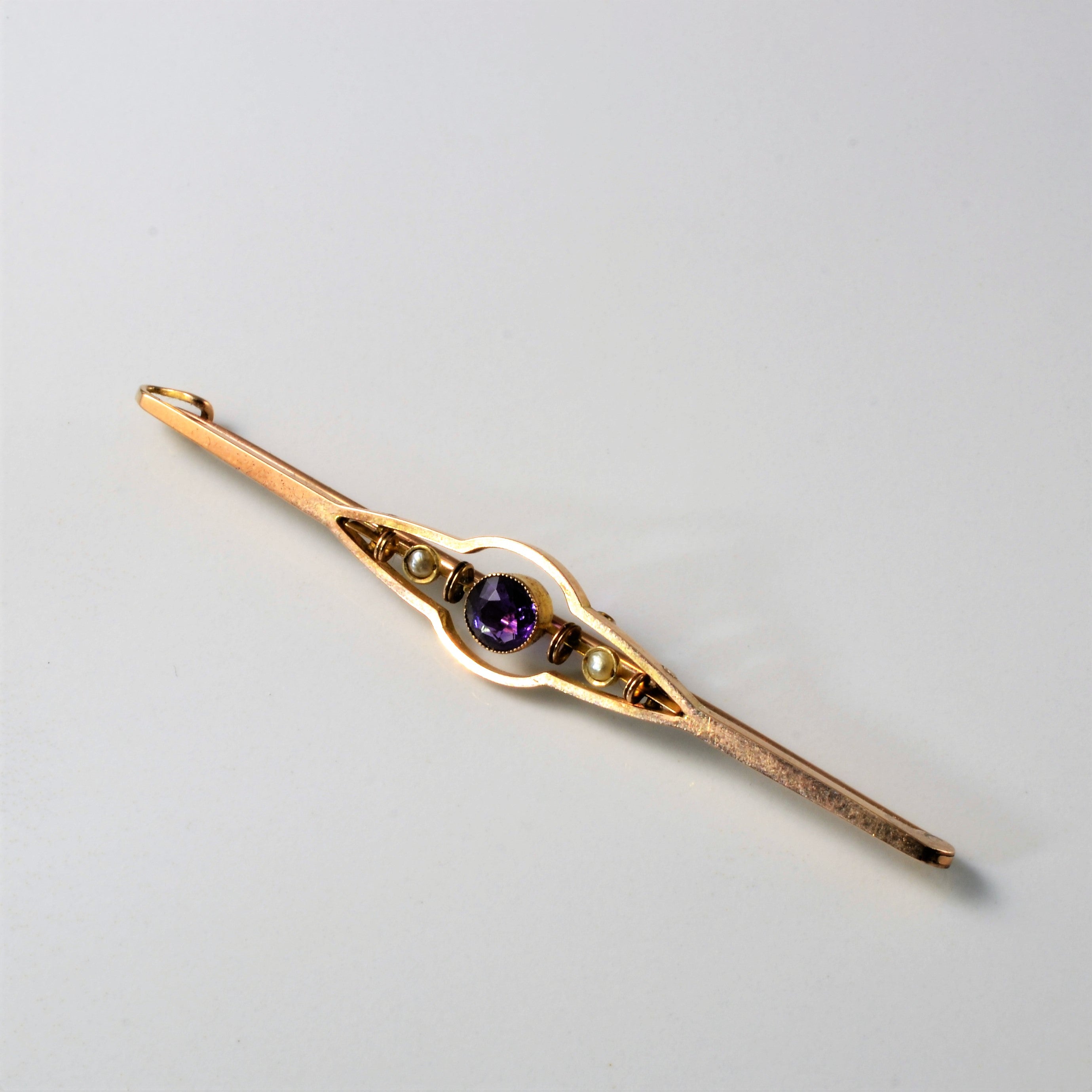 Early 1900s Amethyst & Pearl Cloak Closure | 0.60ct |