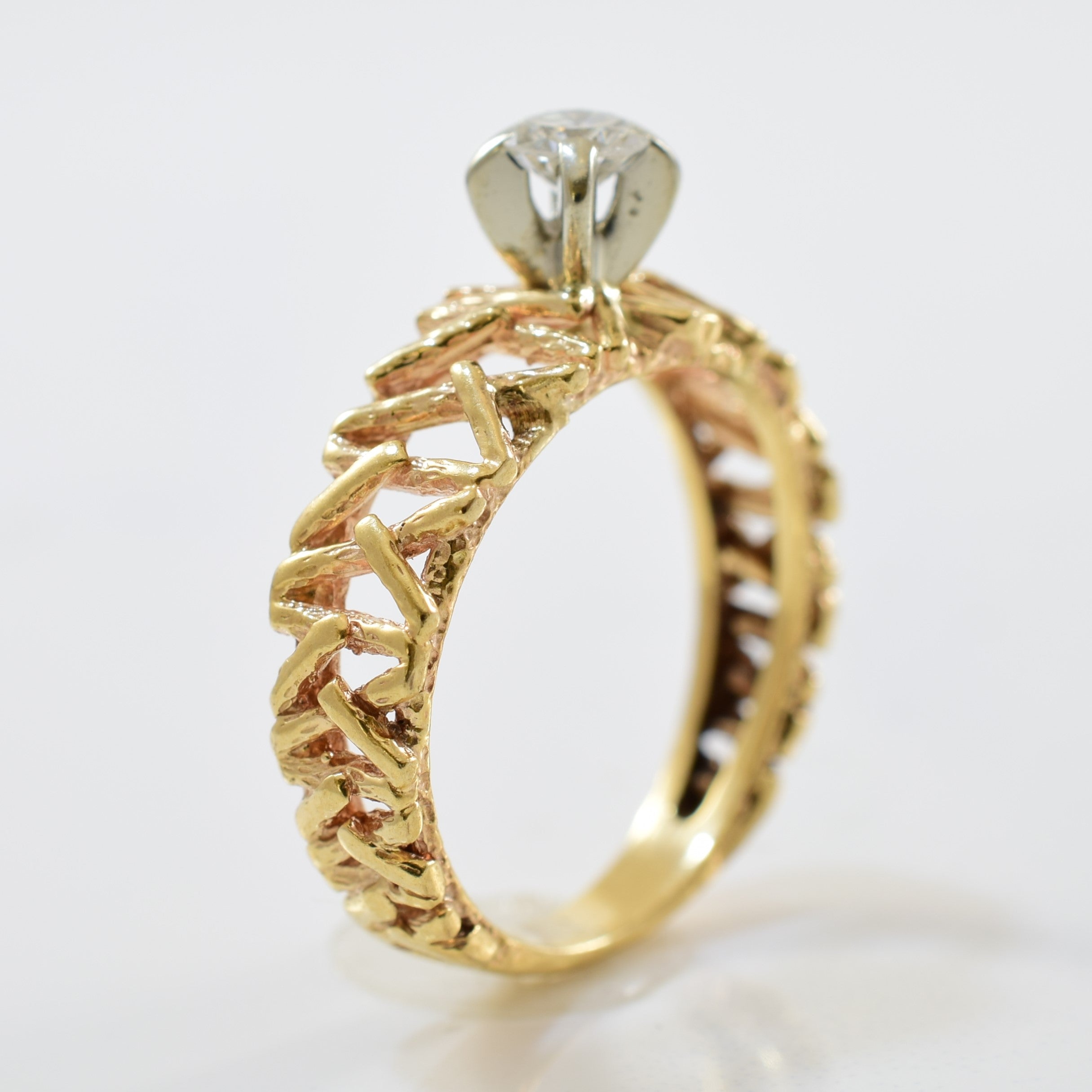 Twiggy Solitaire Diamond Ring | 0.22ct | SZ 5.75 |