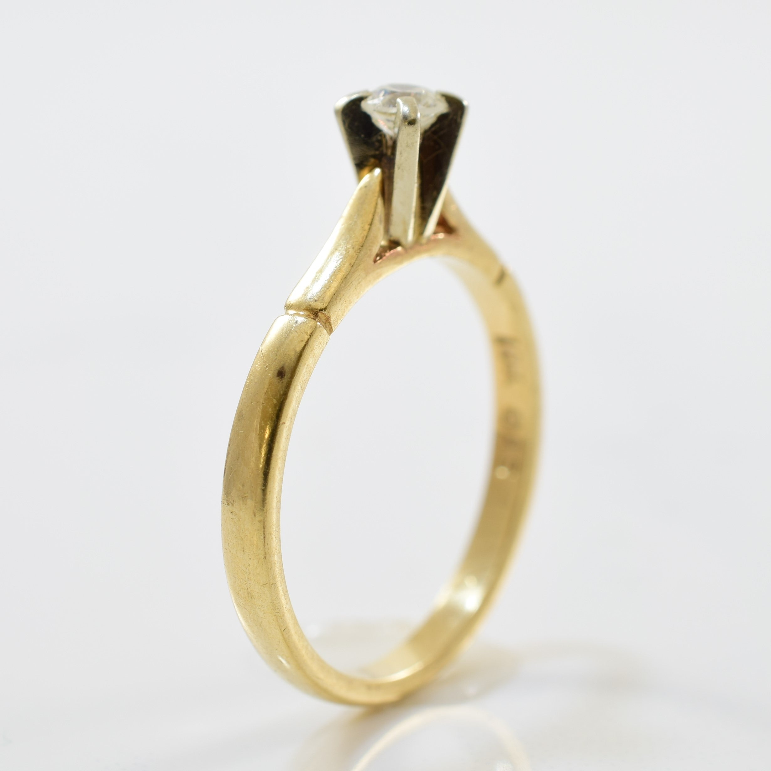 High Set Solitaire Diamond Ring | 0.12ct | SZ 6 |