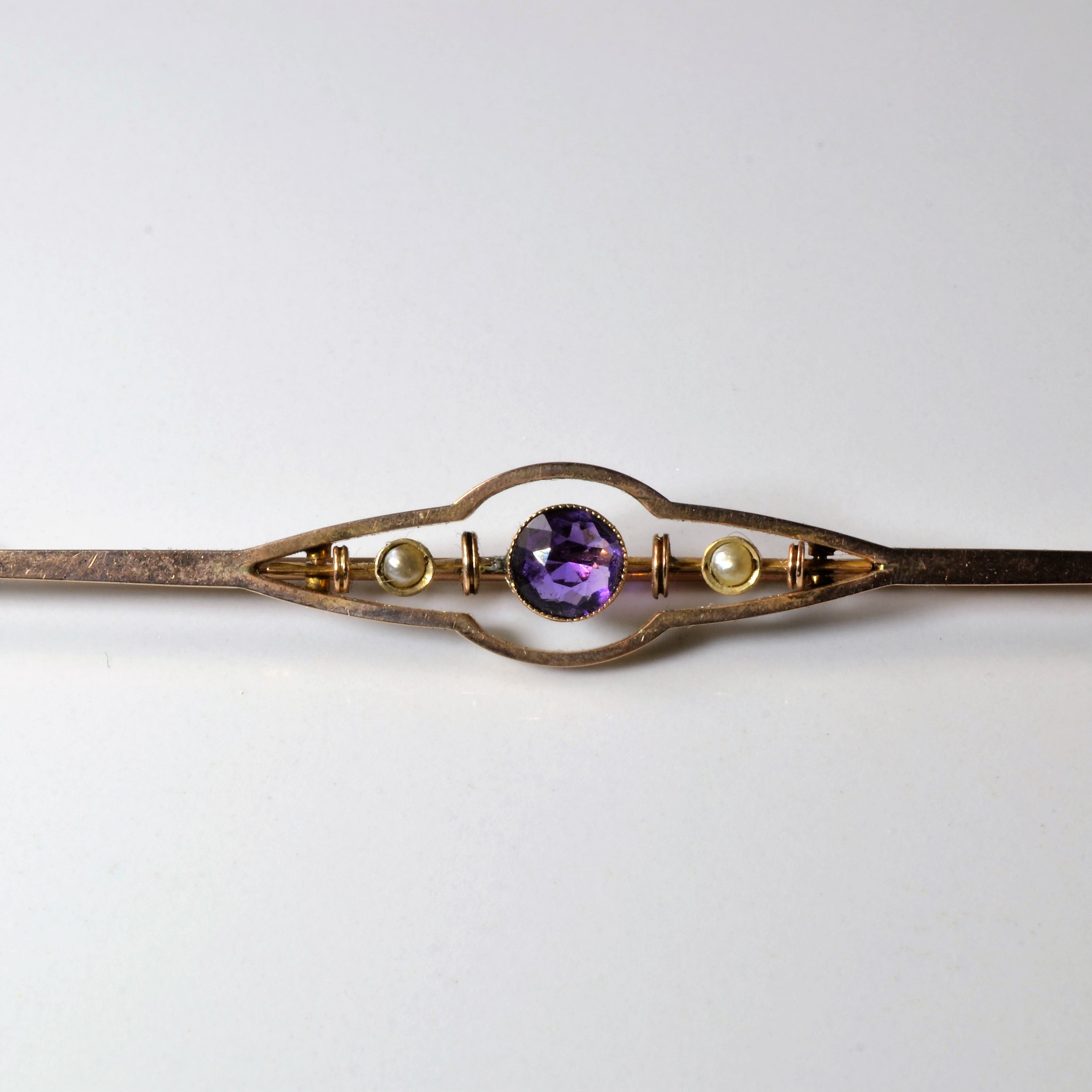 Early 1900s Amethyst & Pearl Cloak Closure | 0.60ct |