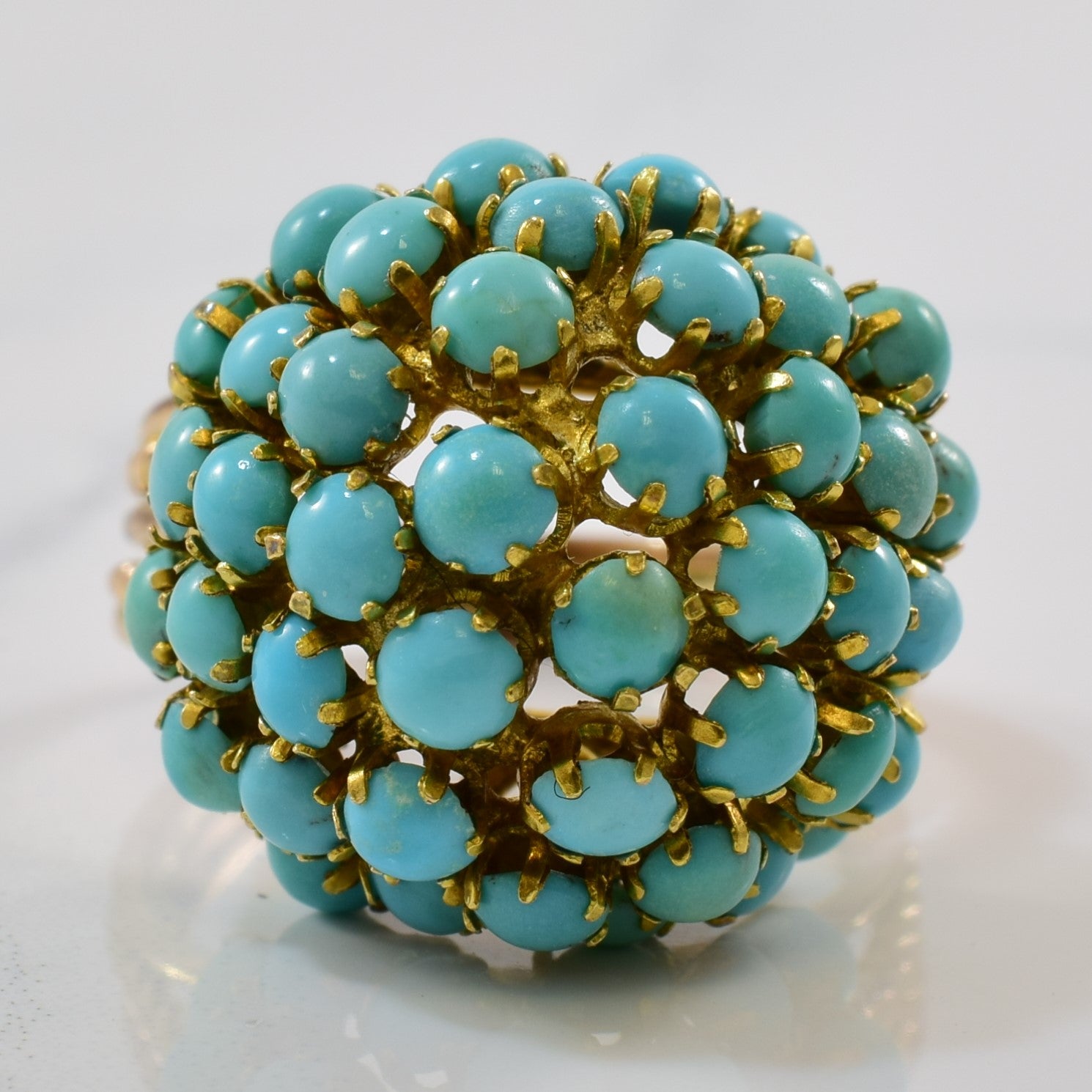 Turquoise Burst Cocktail Ring | 8.00ctw | SZ 7 |