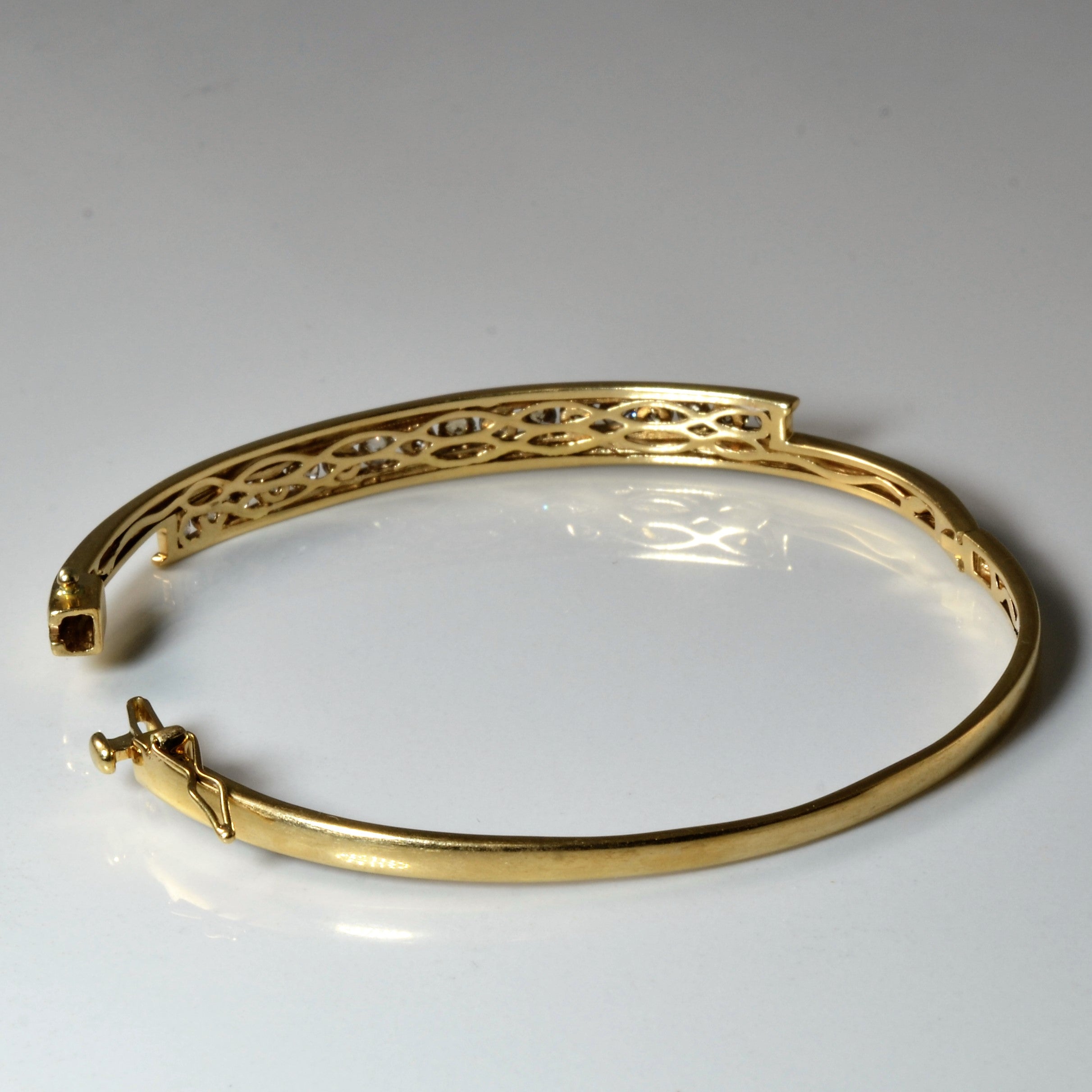 Channel Set Diamond Bypass Bangle | 1.50ctw | 7.5"|