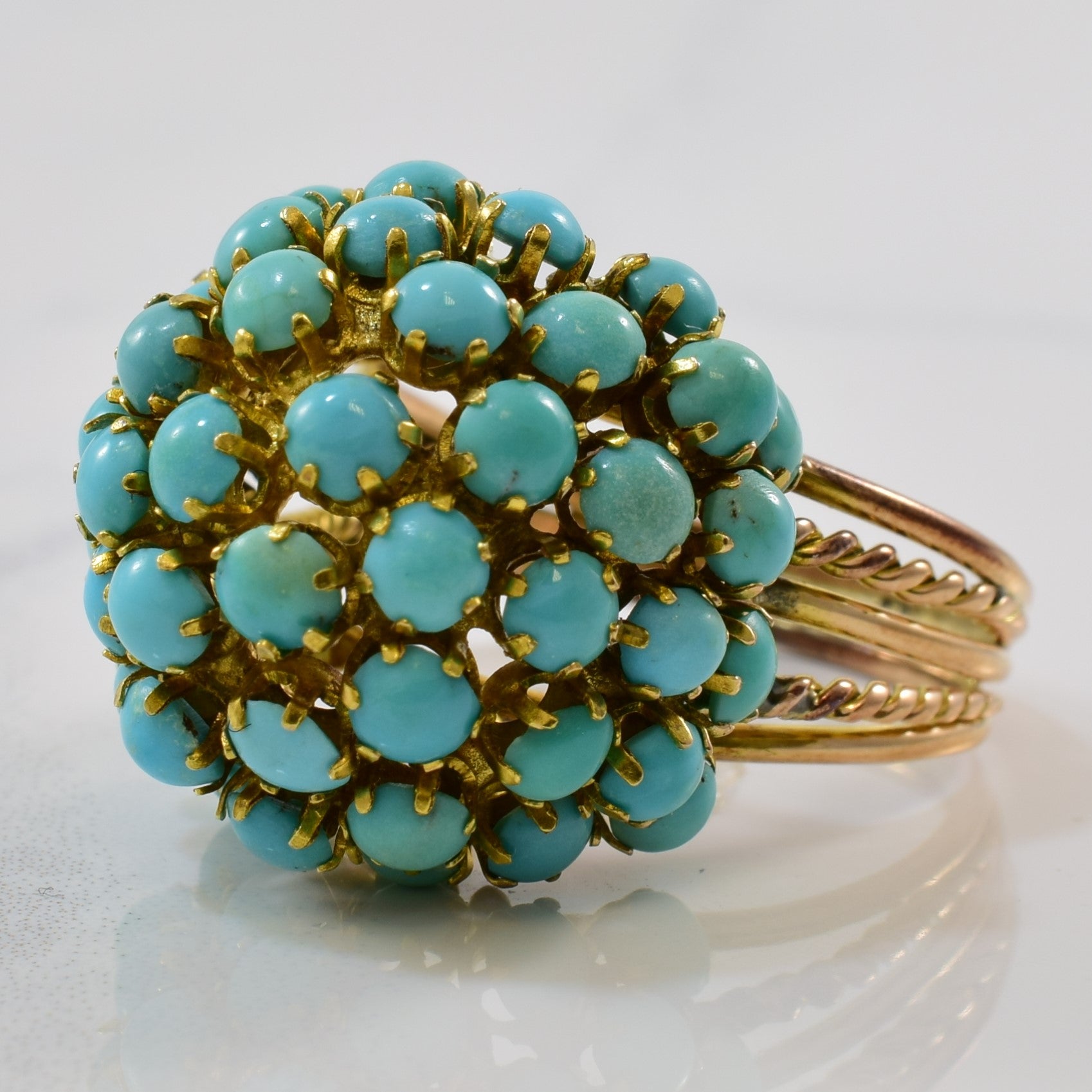Turquoise Burst Cocktail Ring | 8.00ctw | SZ 7 |