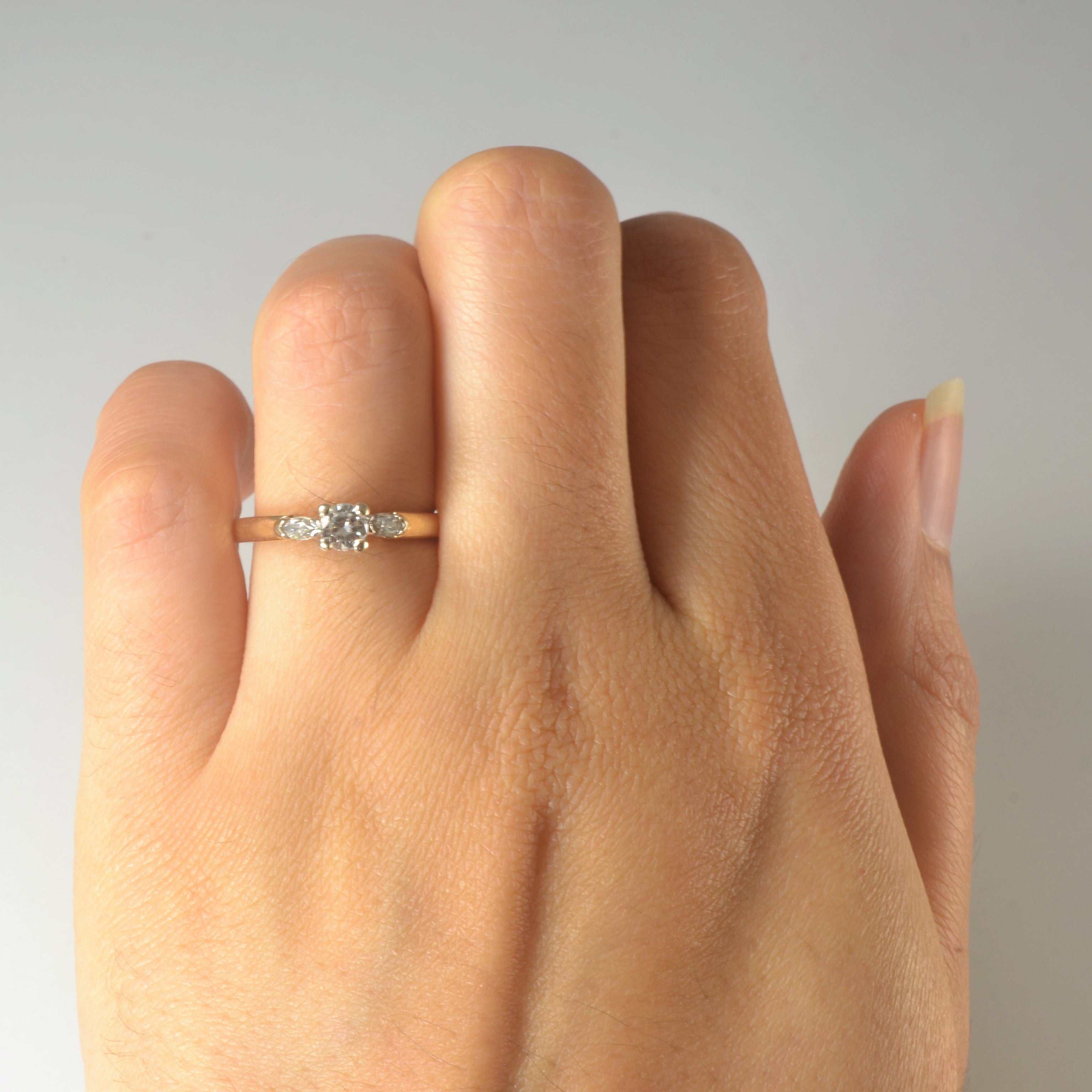 Marquise Side Stone Diamond Engagement Ring | 0.39ctw | SZ 5.75 |