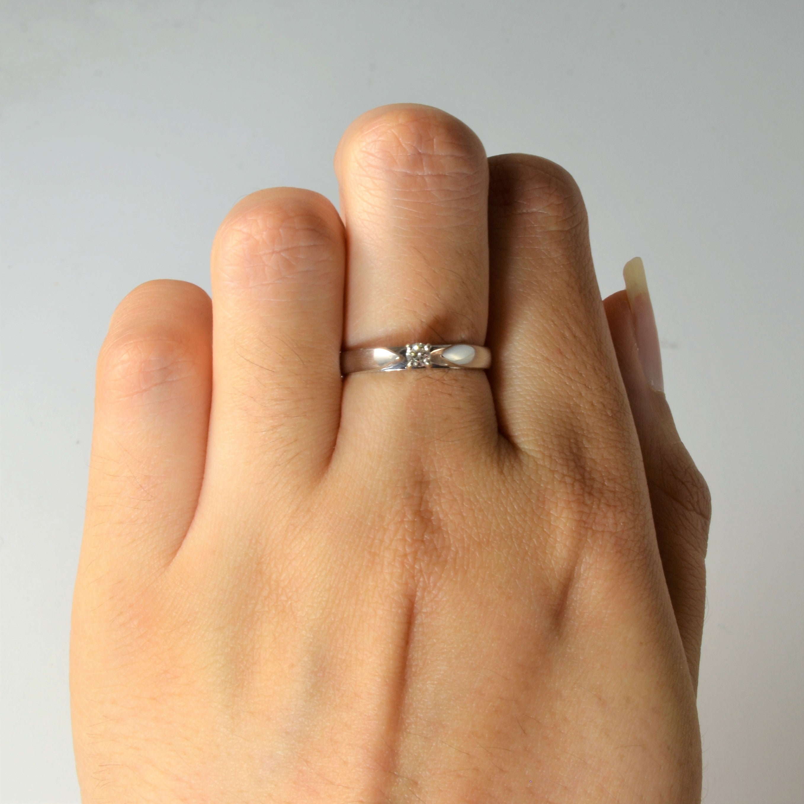 White Gold Solitaire Diamond Ring | 0.07ct | SZ 6.25 |