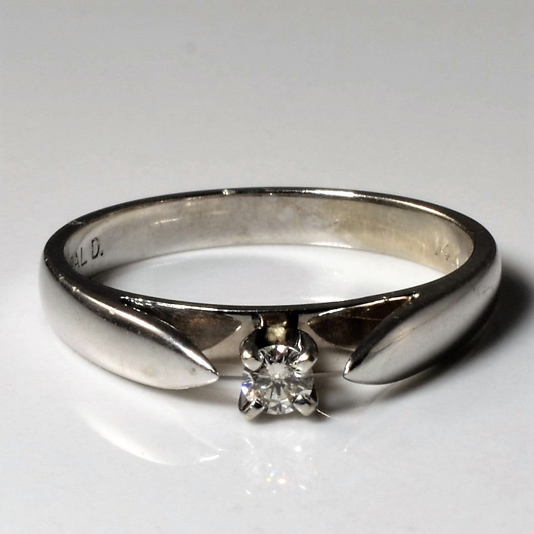 White Gold Solitaire Diamond Ring | 0.07ct | SZ 6.25 |