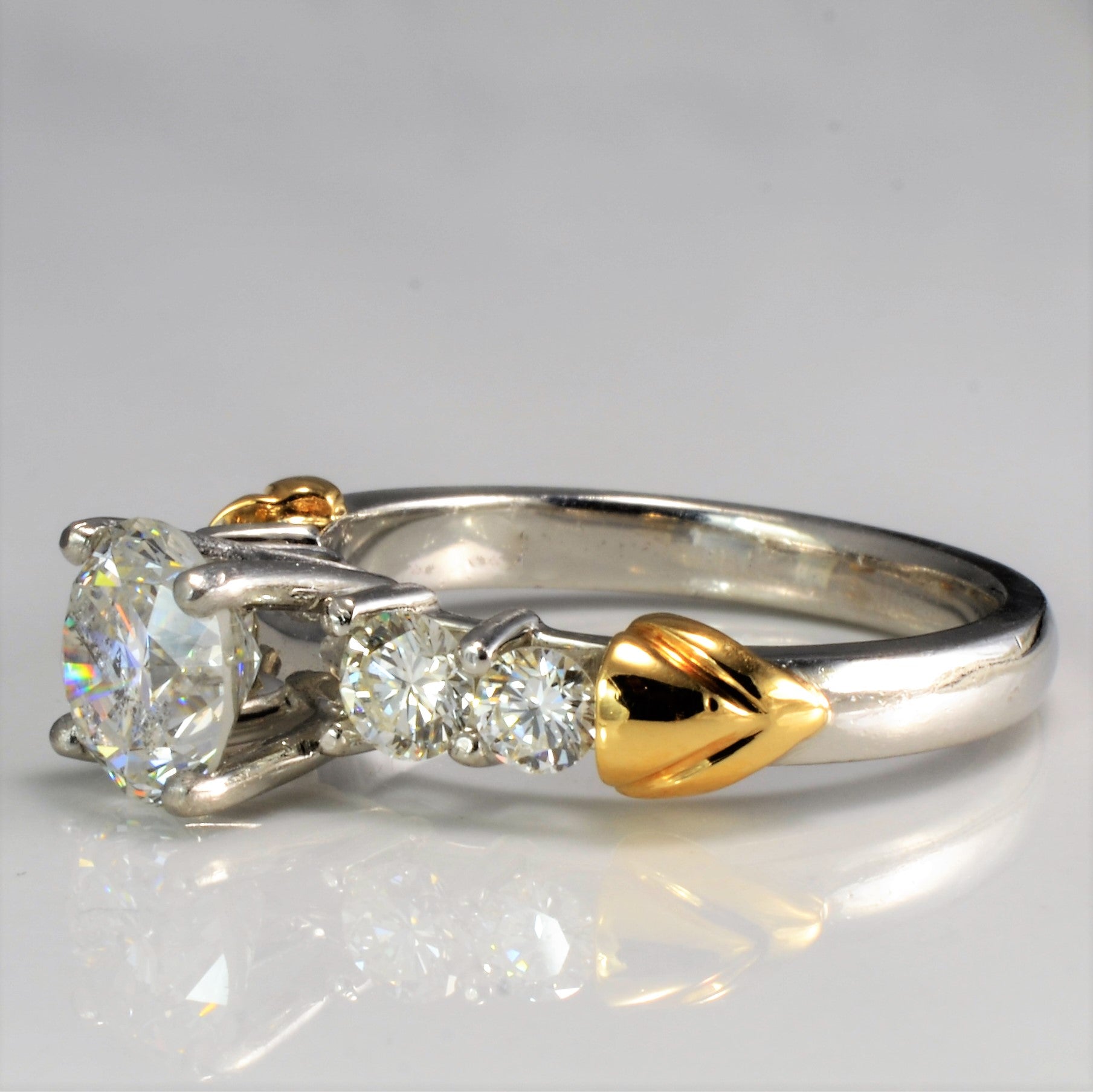 Yellow Gold Shoulder Diamond Engagement Ring | 1.92 ctw | SI3, G | SZ 6.75 |
