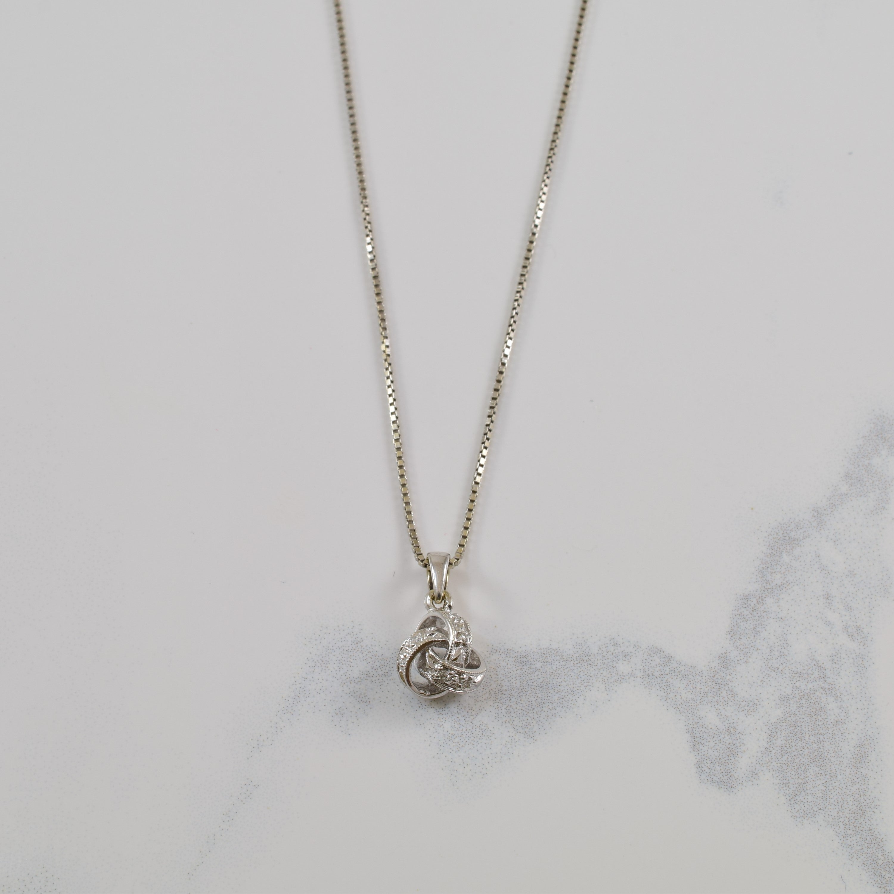 Diamond Infinity Love Knot Necklace | 0.03ctw | 18" |