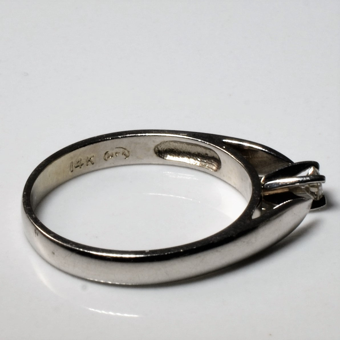 White Gold Solitaire Diamond Ring | 0.07ct | SZ 6.25 |