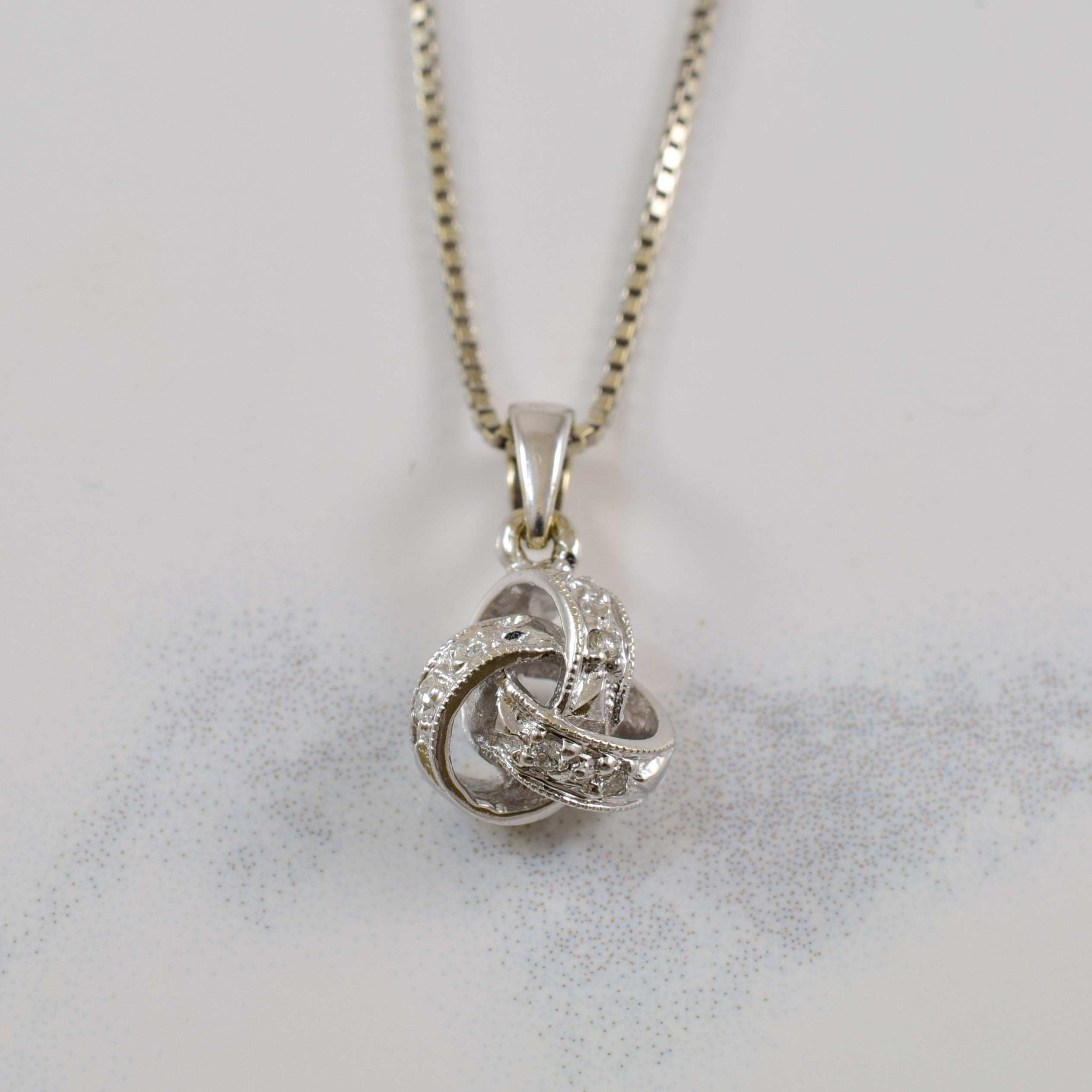 Diamond Infinity Love Knot Necklace | 0.03ctw | 18" |