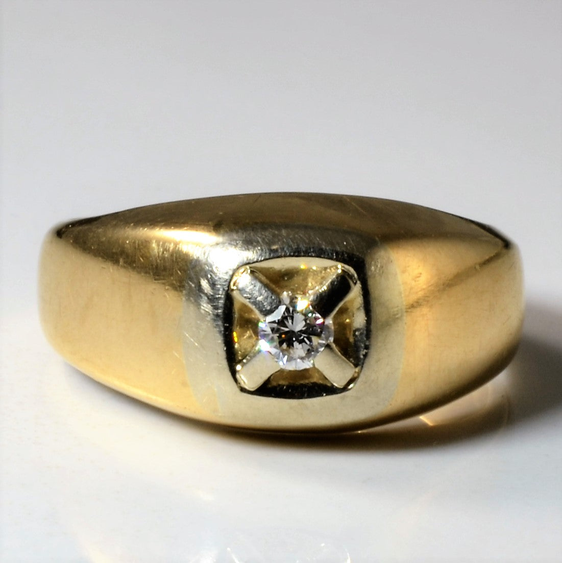 Illusion Set Solitaire Diamond Dome Ring | 0.09ct | SZ 7 |
