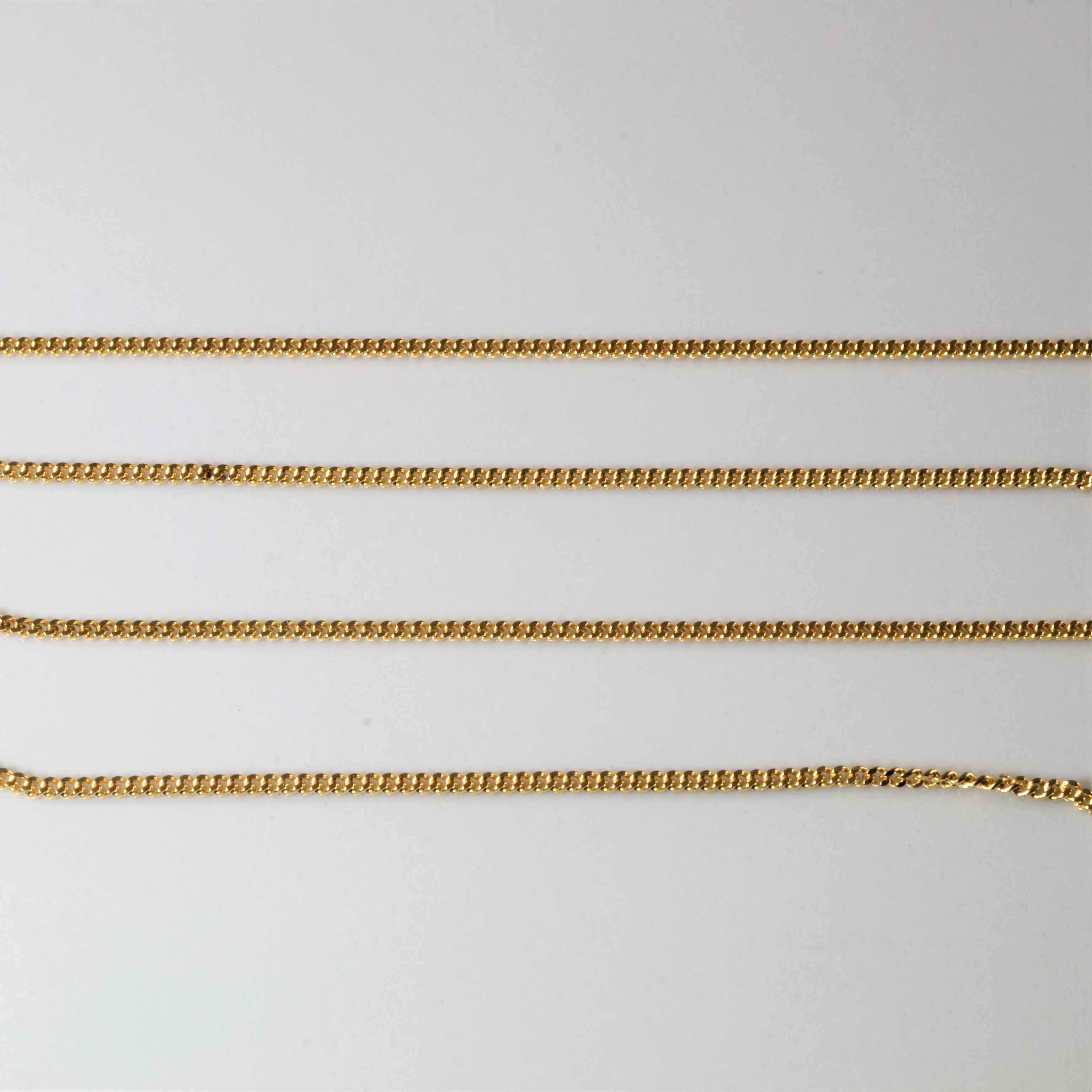 Chaîne gourmette en or jaune 10 carats | 16" |