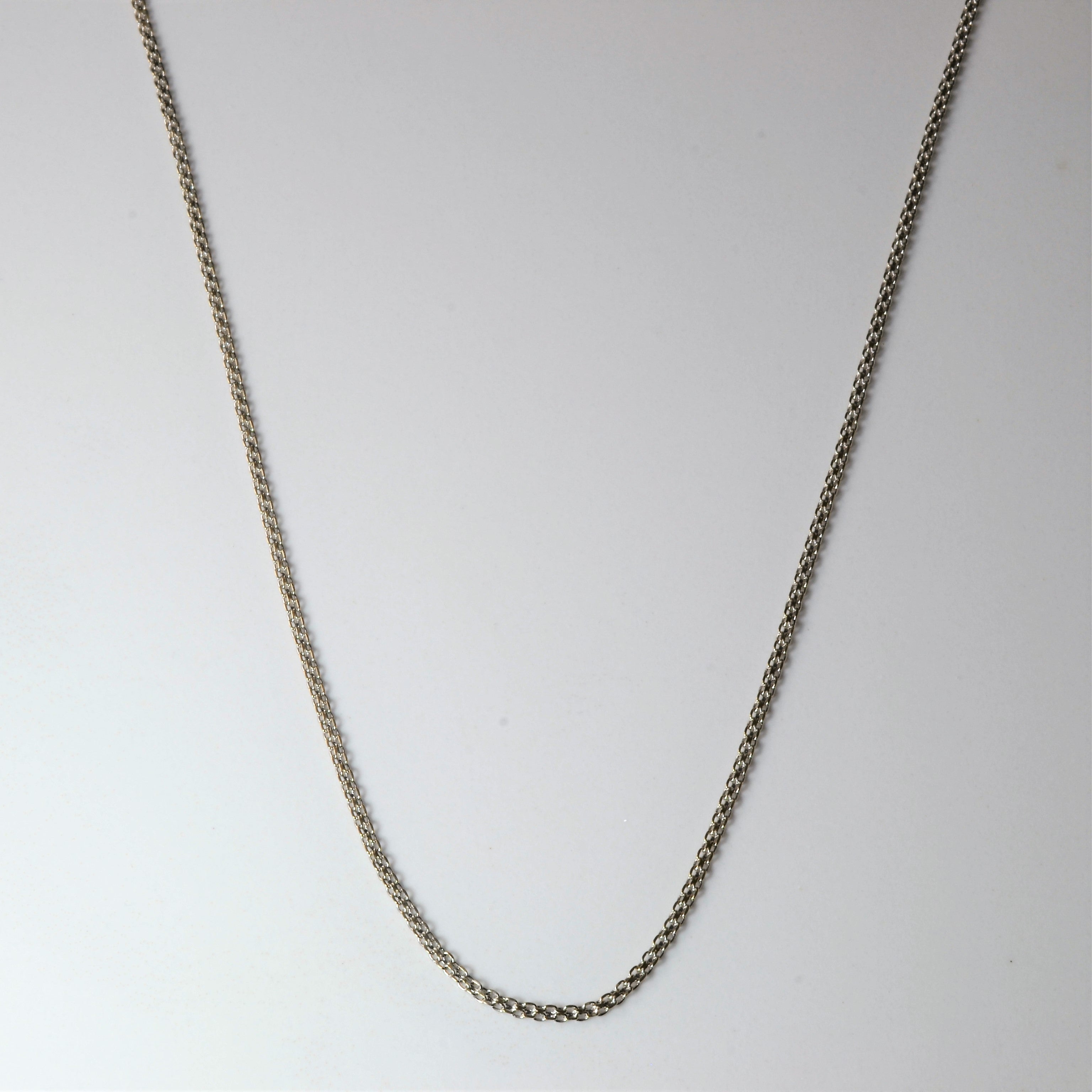 18k White Gold Parallel Cable Chain | 18" |