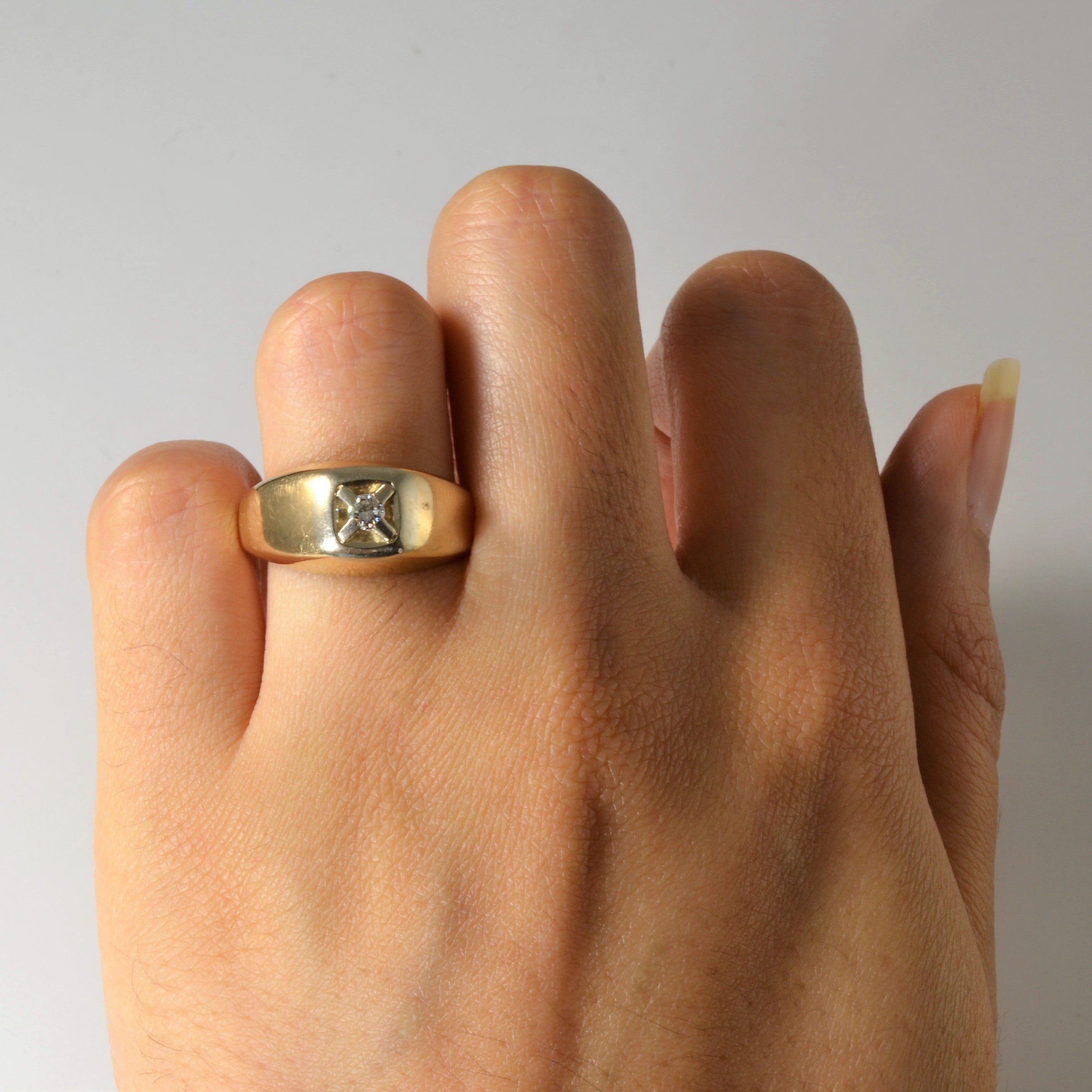 Illusion Set Solitaire Diamond Dome Ring | 0.09ct | SZ 7 |