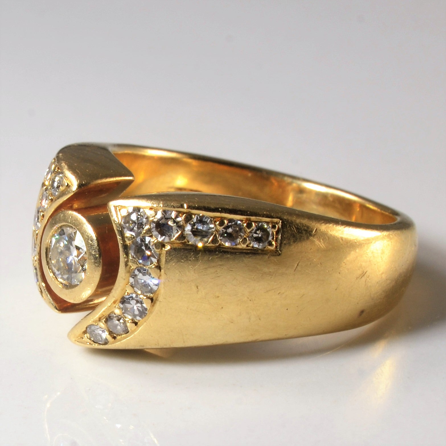 Offset Diamond Bezel Ring | 0.45ctw | SZ 5.5 |