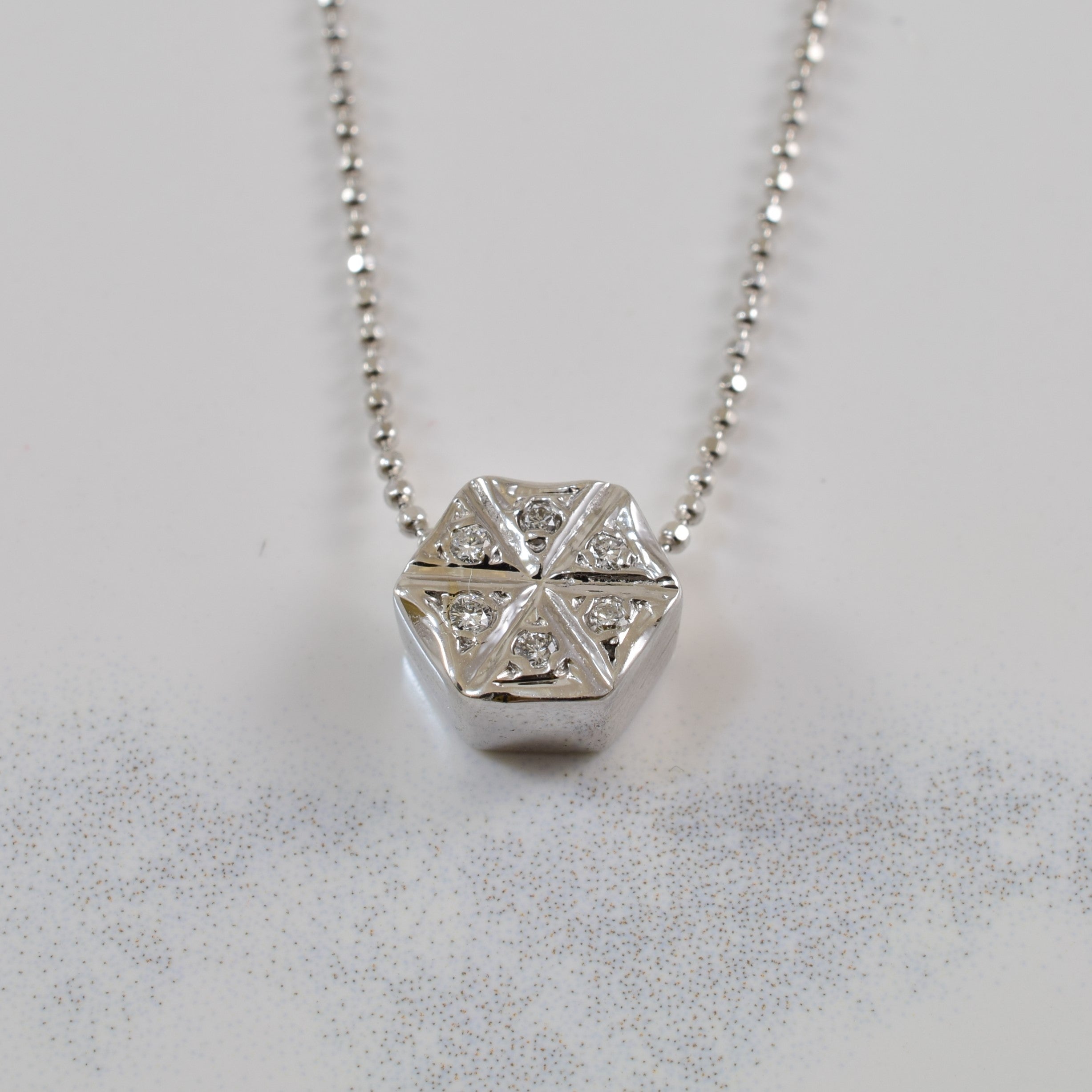 Diamond Hexagon Necklace | 0.04ctw | 16" |