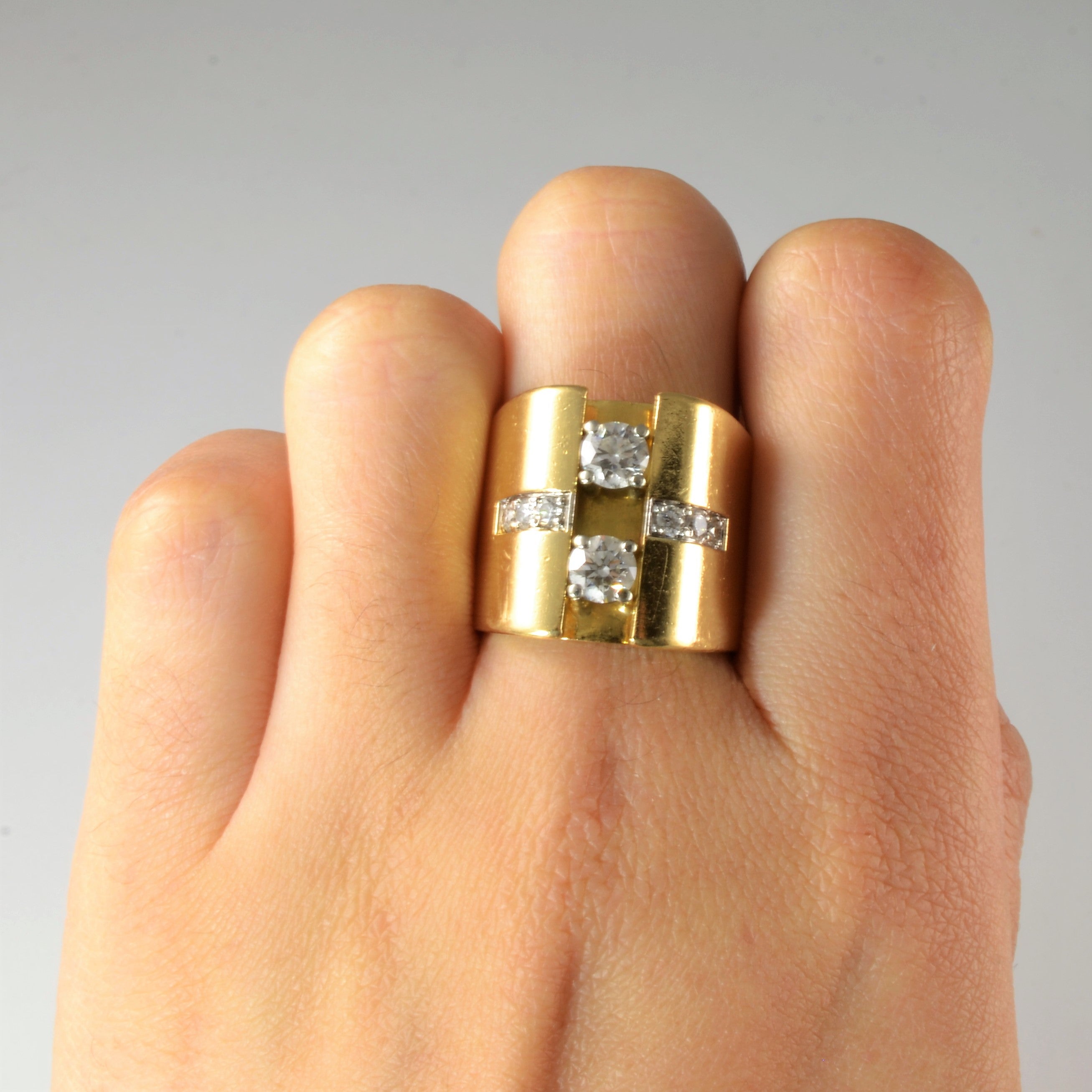 Toi Et Moi Inspired Diamond Cocktail Ring | 1.07ctw | SZ 6.75 |