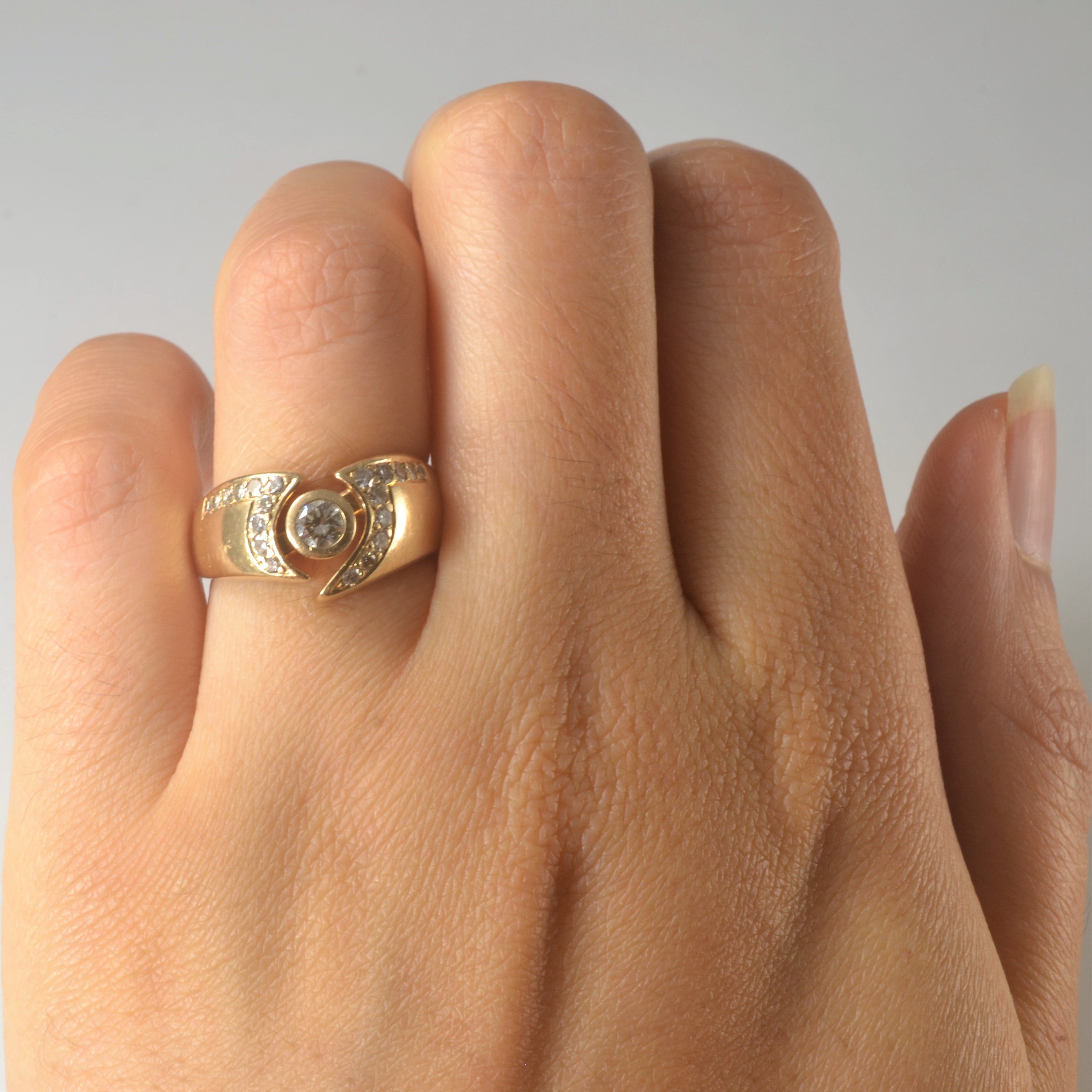 Offset Diamond Bezel Ring | 0.45ctw | SZ 5.5 |