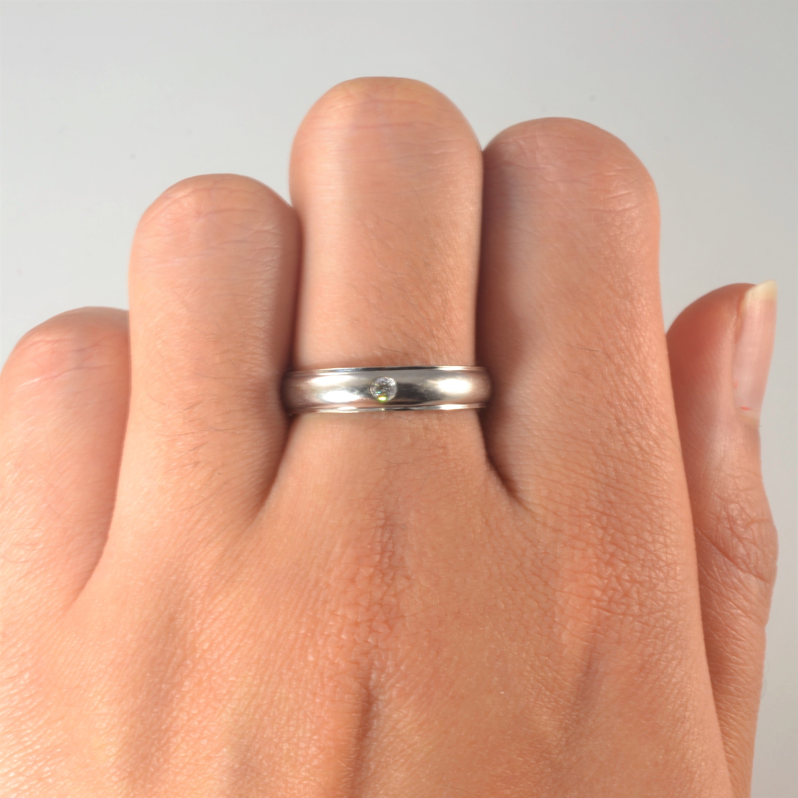 Gypsy Set Solitaire Diamond Band | 0.04ct | SZ 7 |
