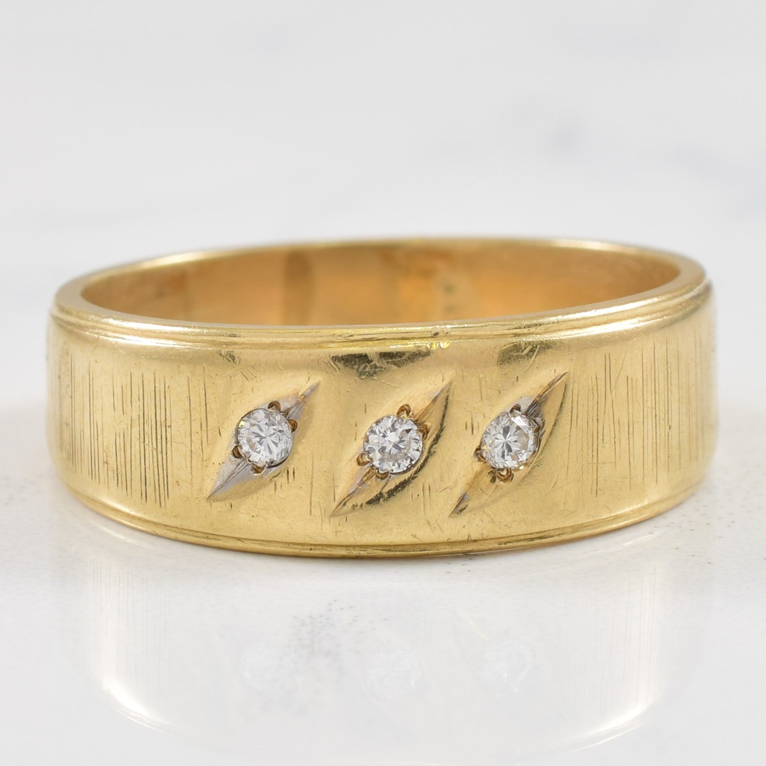 Three Stone Diamond Band | 0.06ctw | SZ 7.25 |