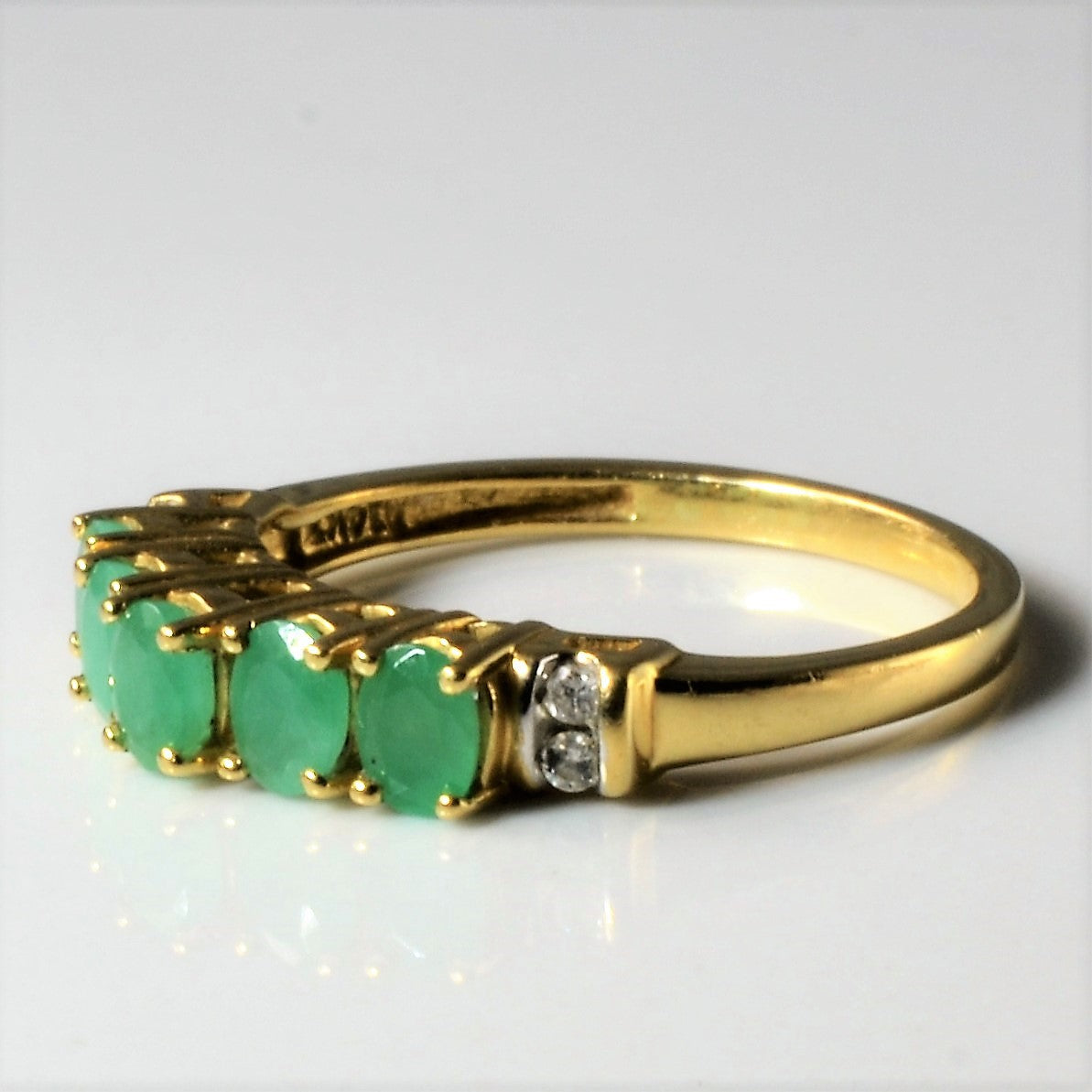 Five Stone Emerald & Diamond Ring | 0.58ctw | 0.04ctw | SZ 7 |