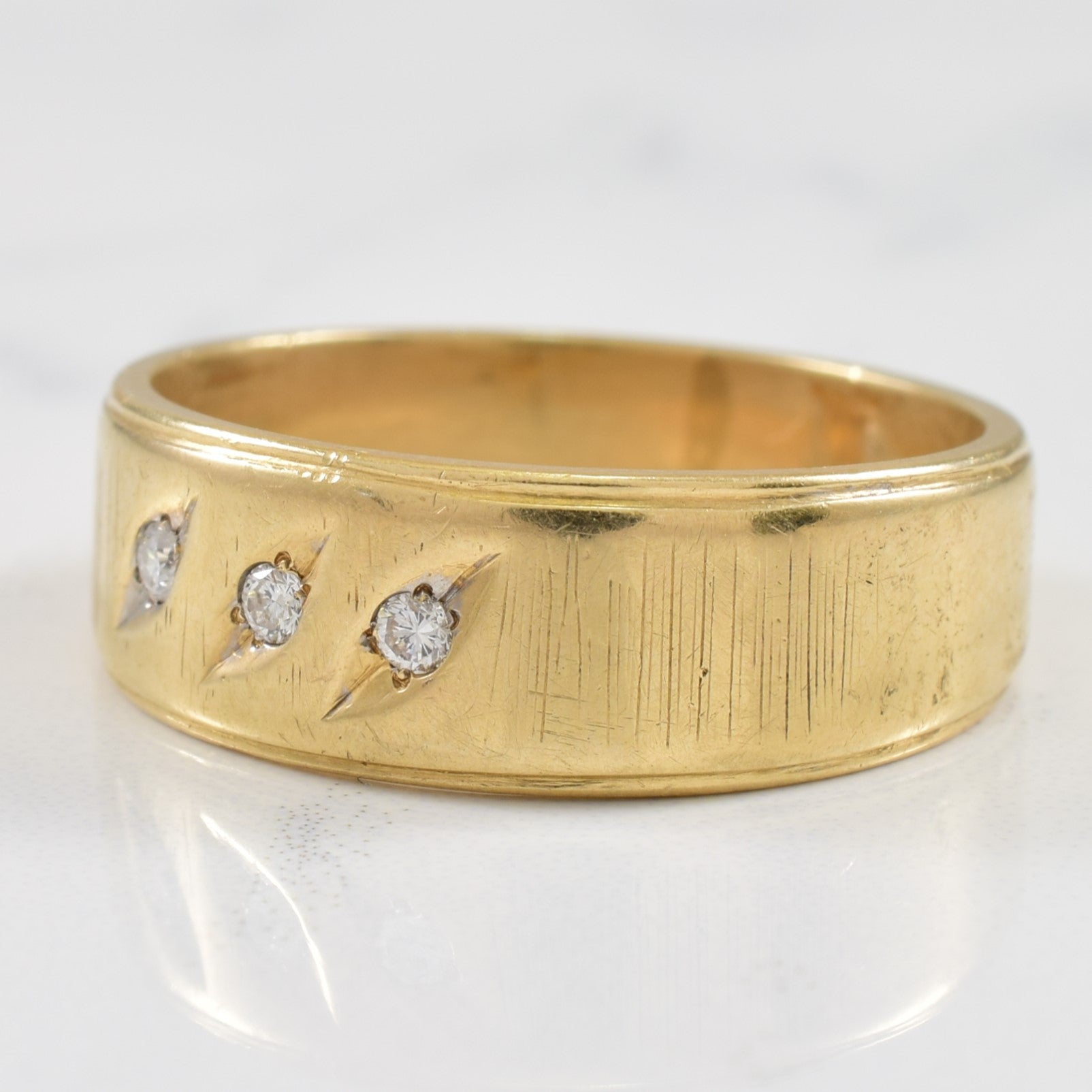 Three Stone Diamond Band | 0.06ctw | SZ 7.25 |