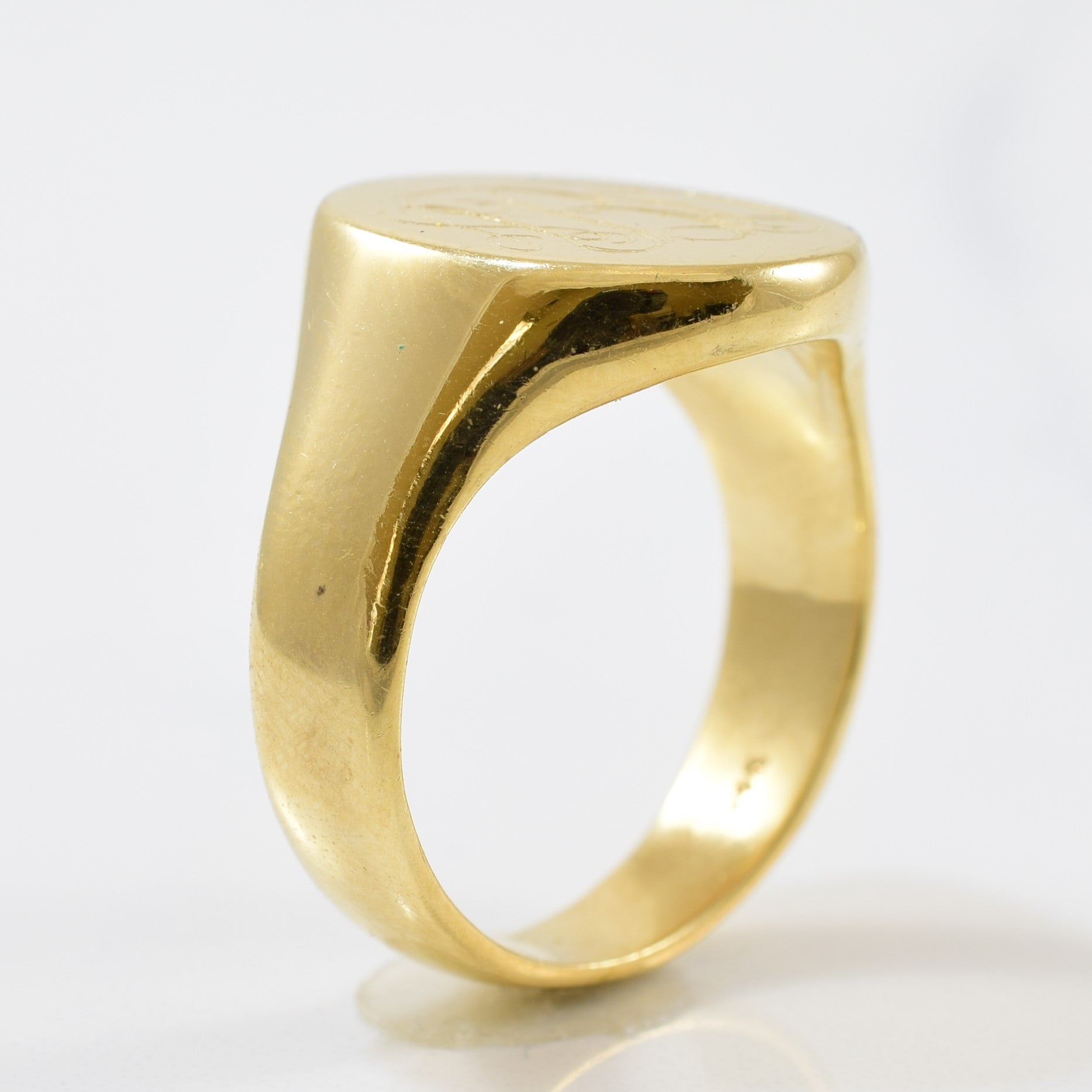 Engraved 'ABD' Signet Ring | SZ 10.5 |