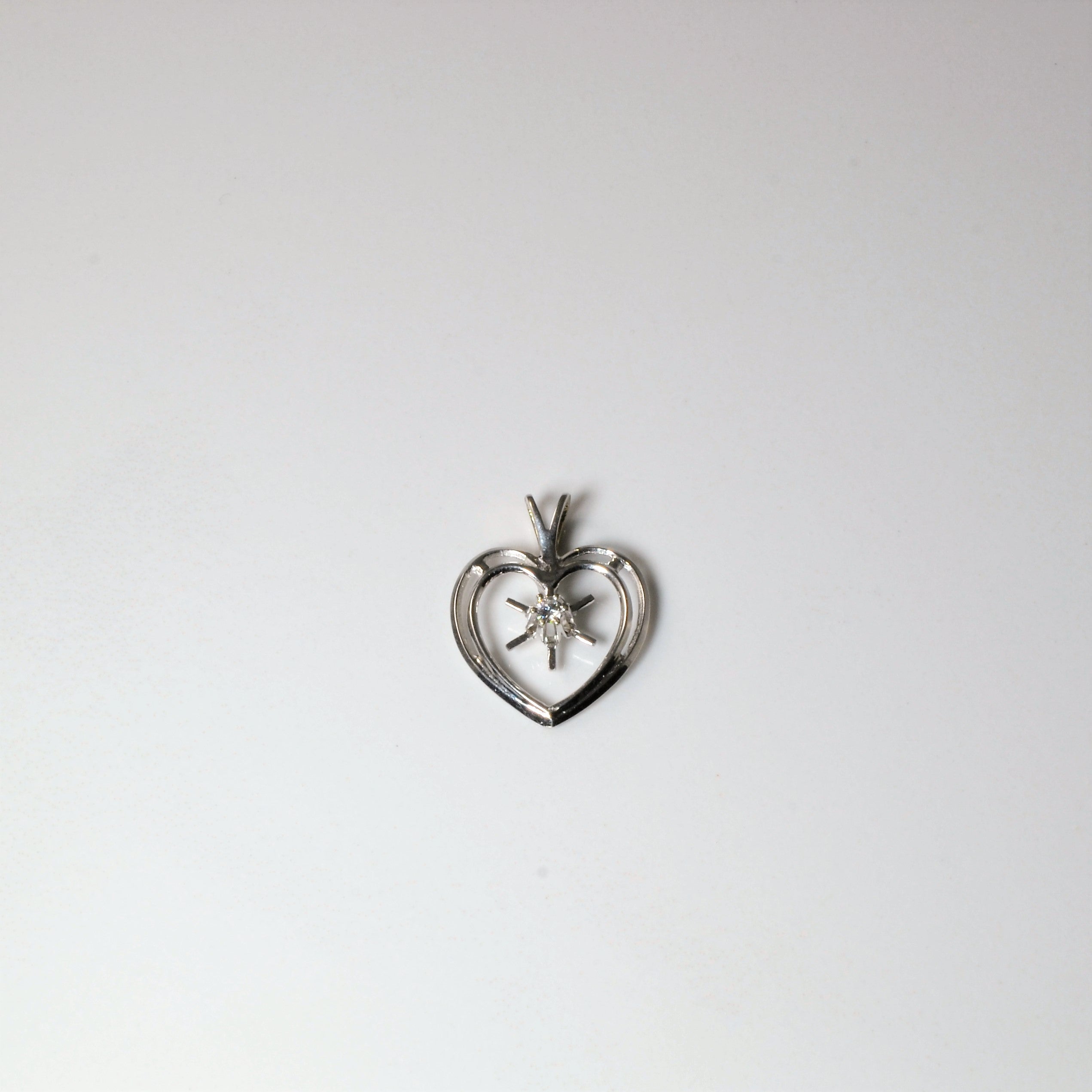 Belcher Set Diamond Heart Pendant | 0.05ct |