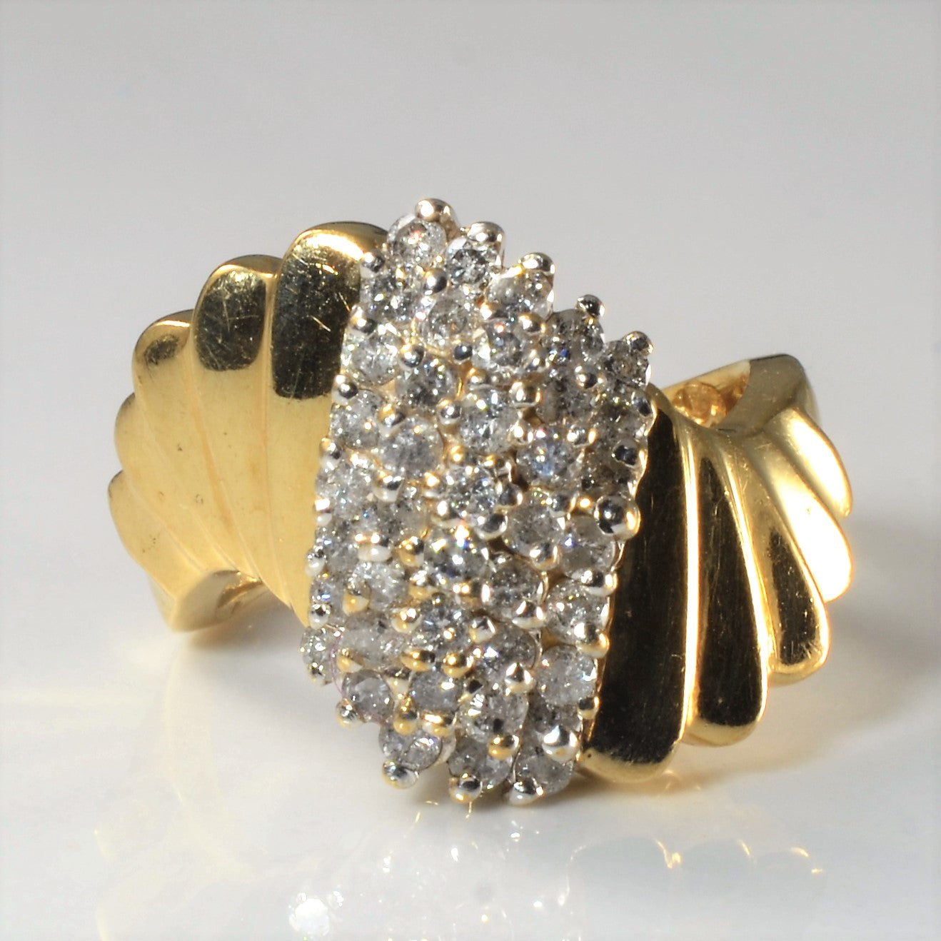 Cluster Diamond Bypass Ring | 0.80ctw | SZ 6.5 |