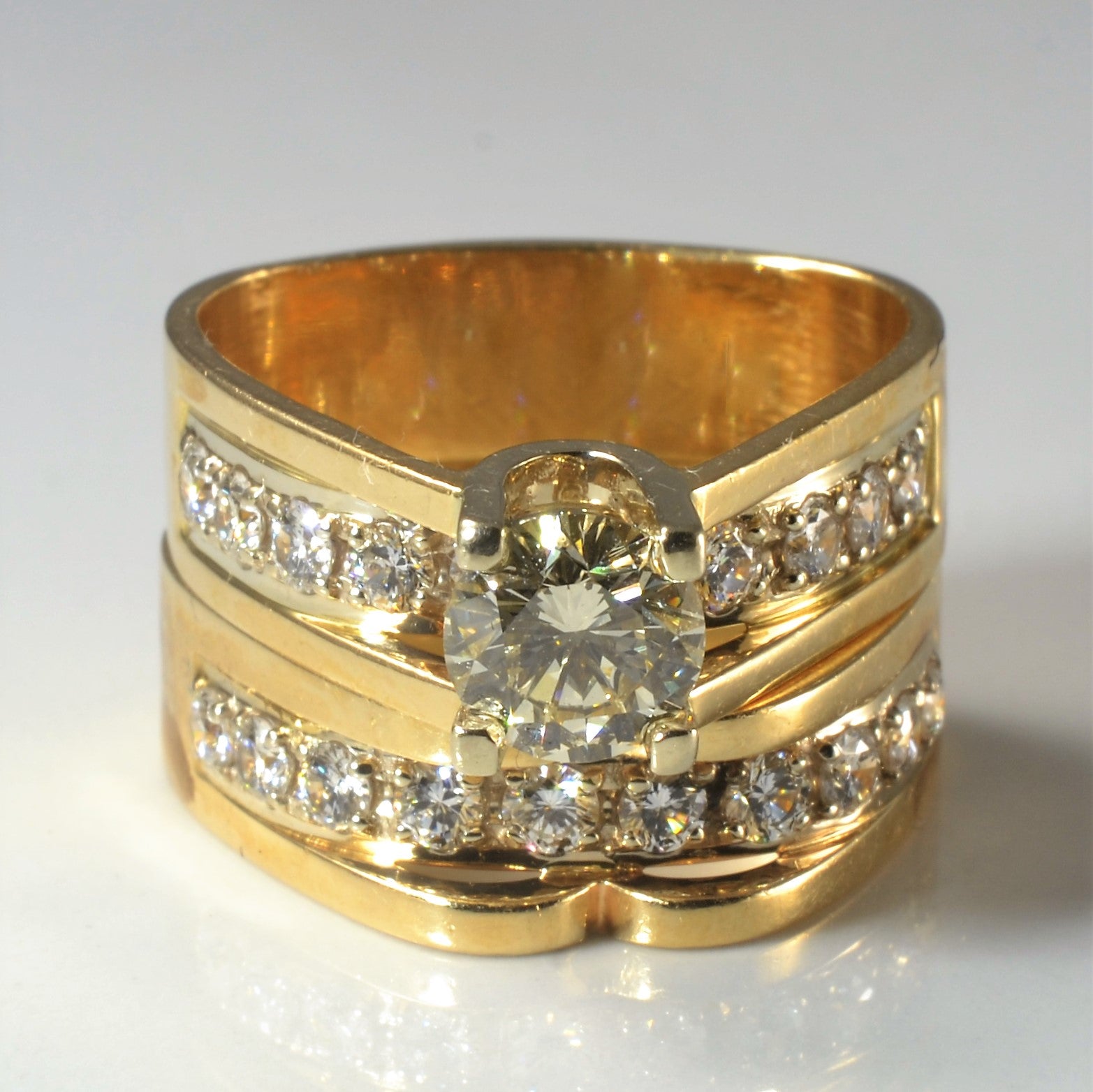 Wide Band Diamond Wedding Set | 2.04ctw | SZ 8 |