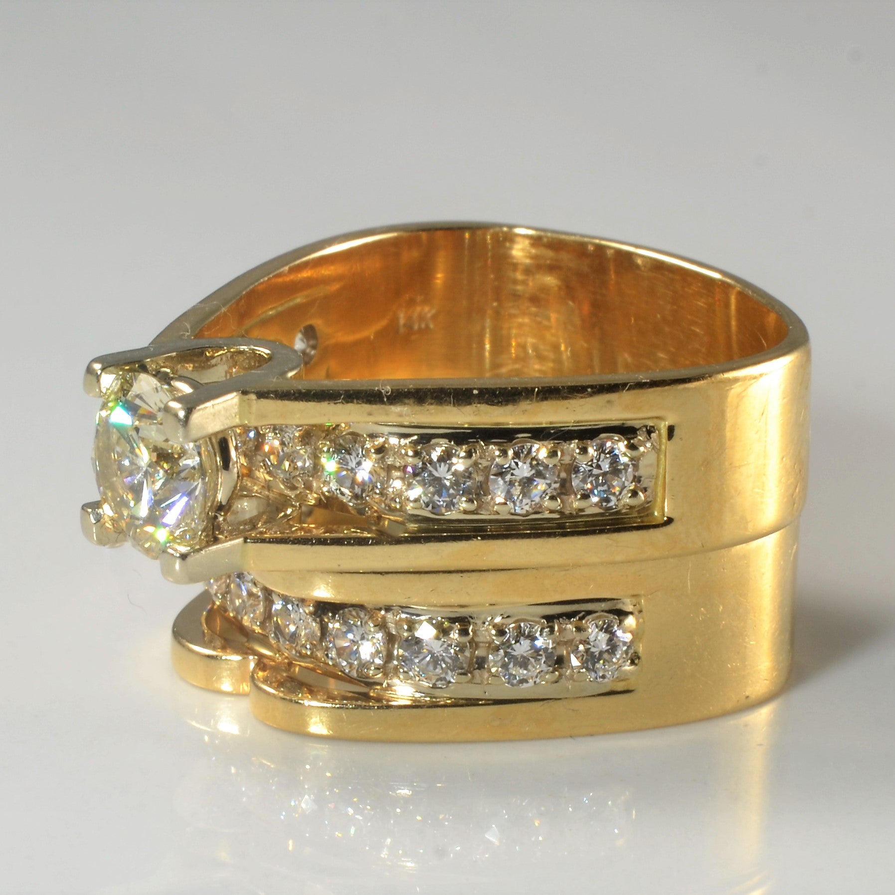 Wide Band Diamond Wedding Set | 2.04ctw | SZ 8 |