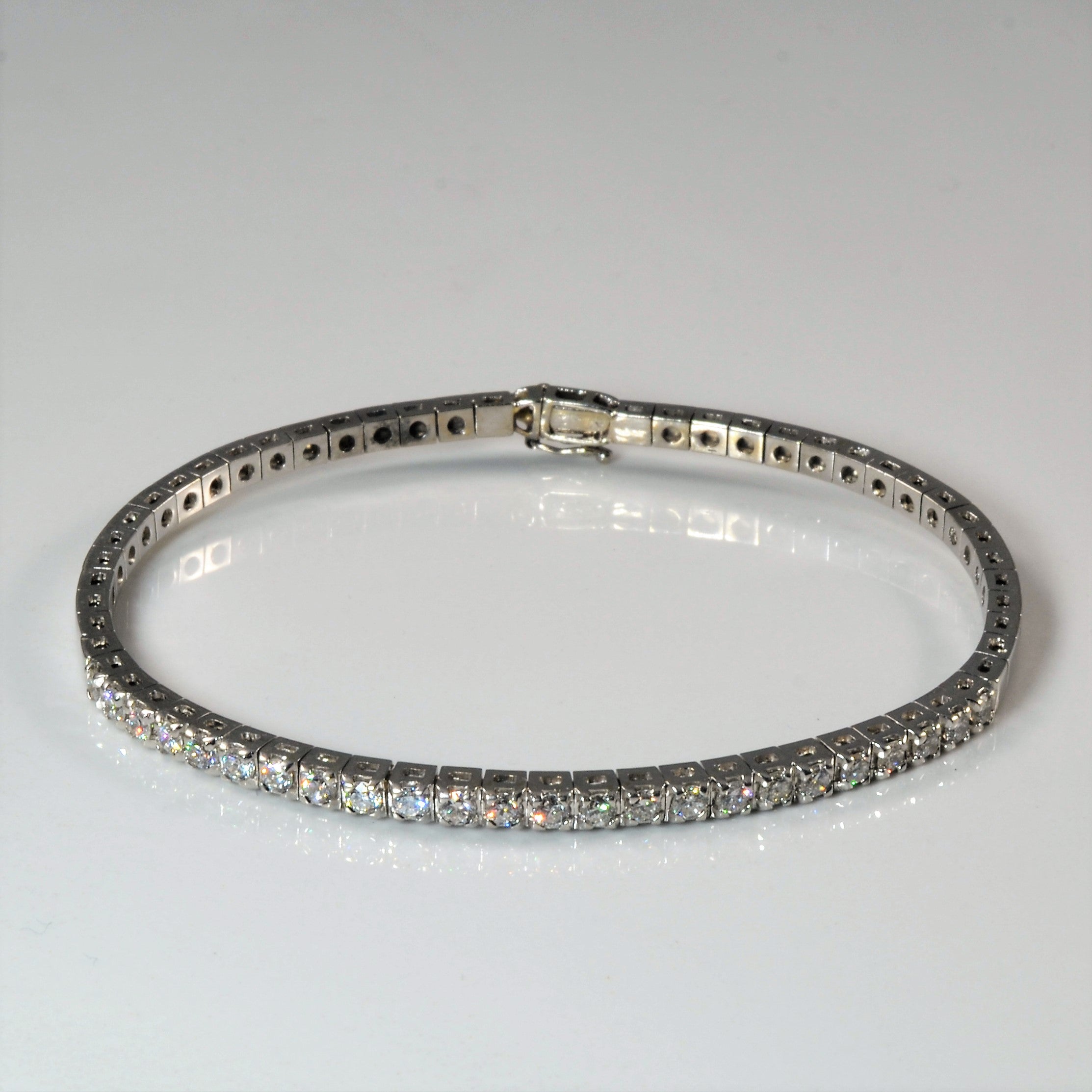 Pave Diamond Box Chain Bracelet | 0.72ctw | 7" |
