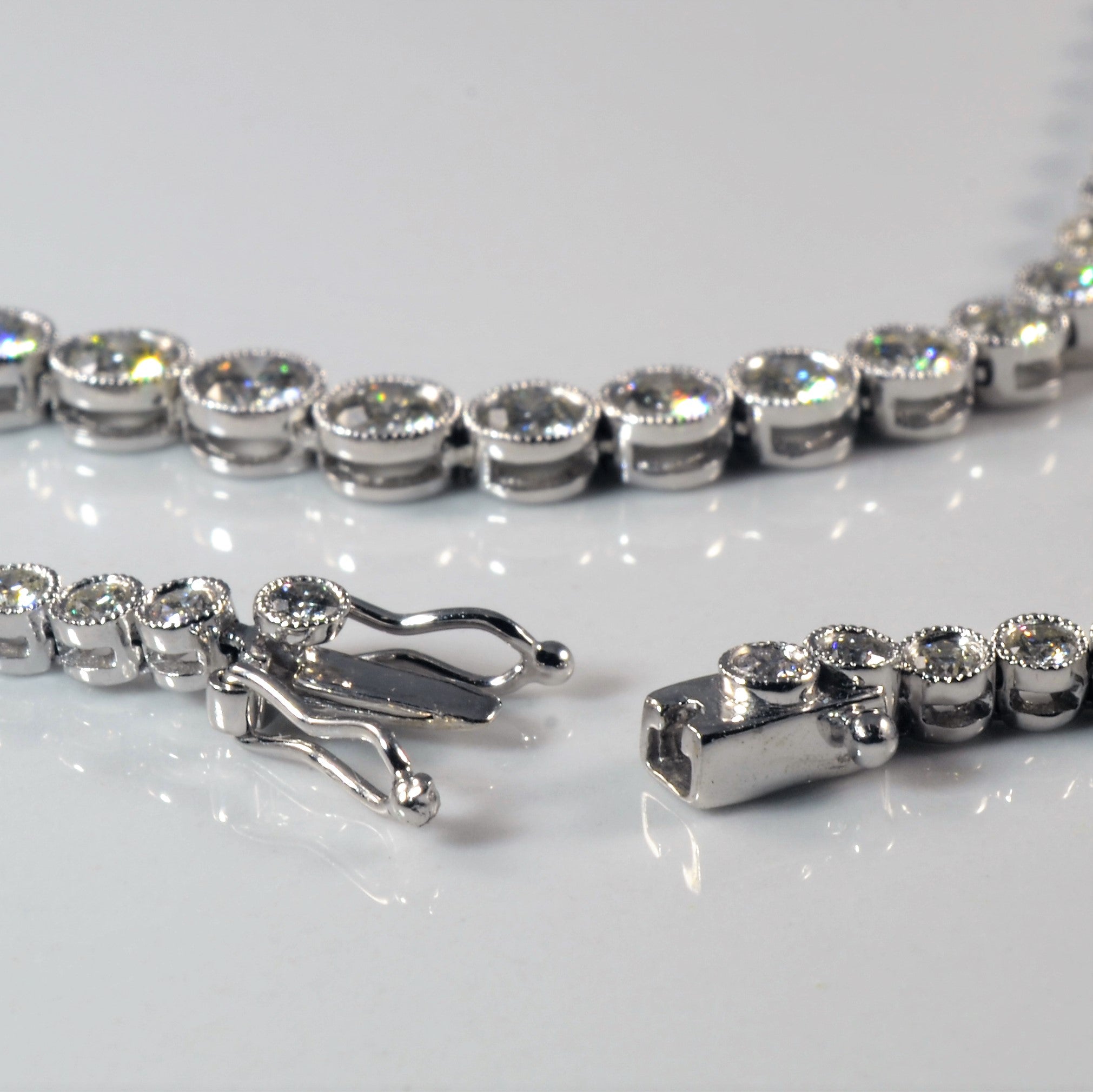 Bezel Set Graduated Diamond Necklace | 5.89ctw | 16" |