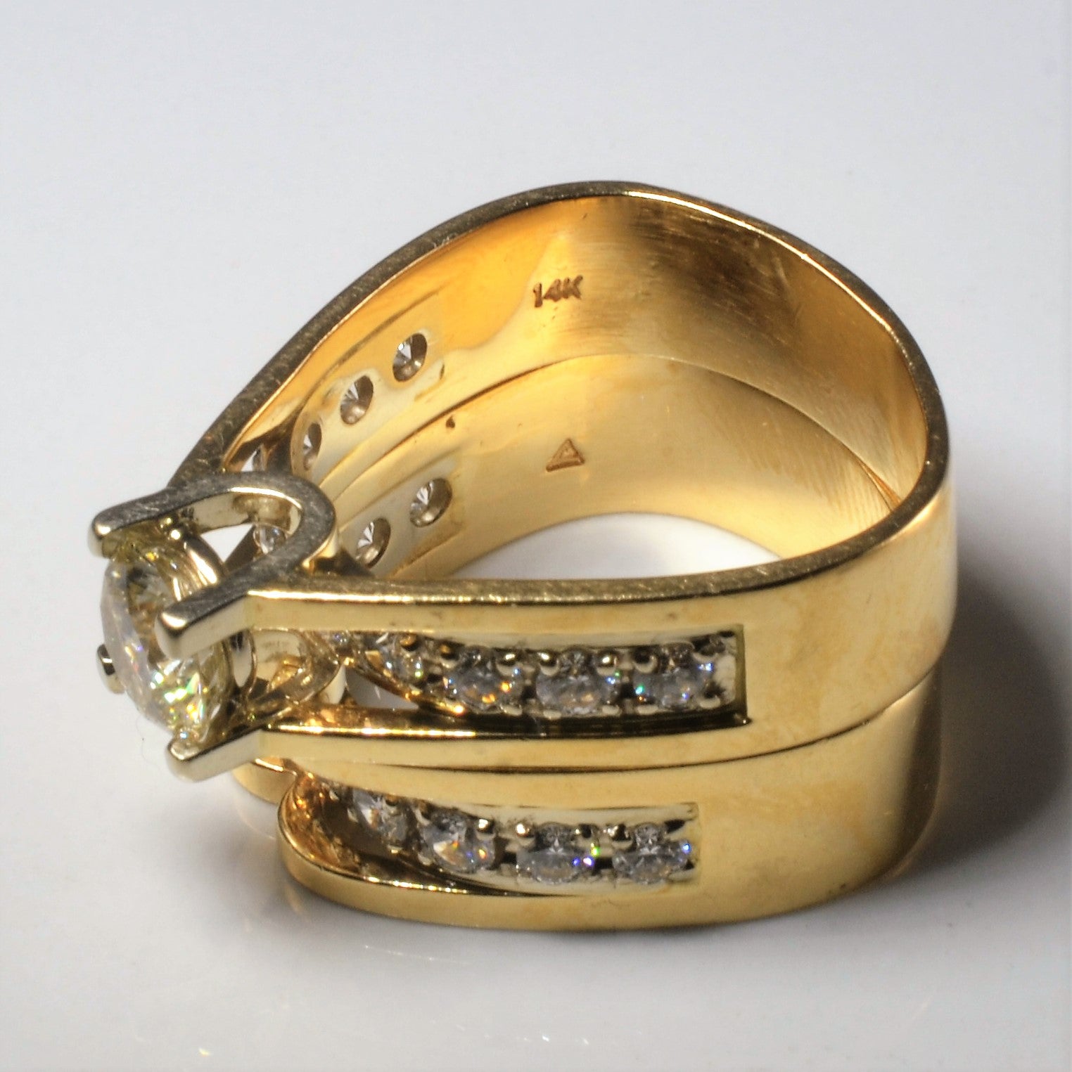Wide Band Diamond Wedding Set | 2.04ctw | SZ 8 |
