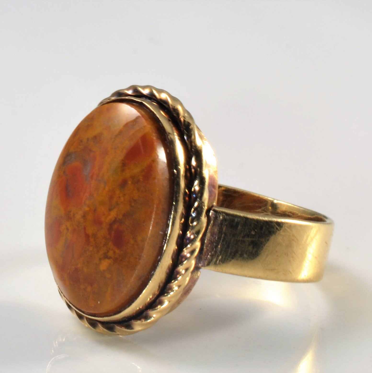 Bezel Set Agate Ring | 6.92ct| SZ 10.25|