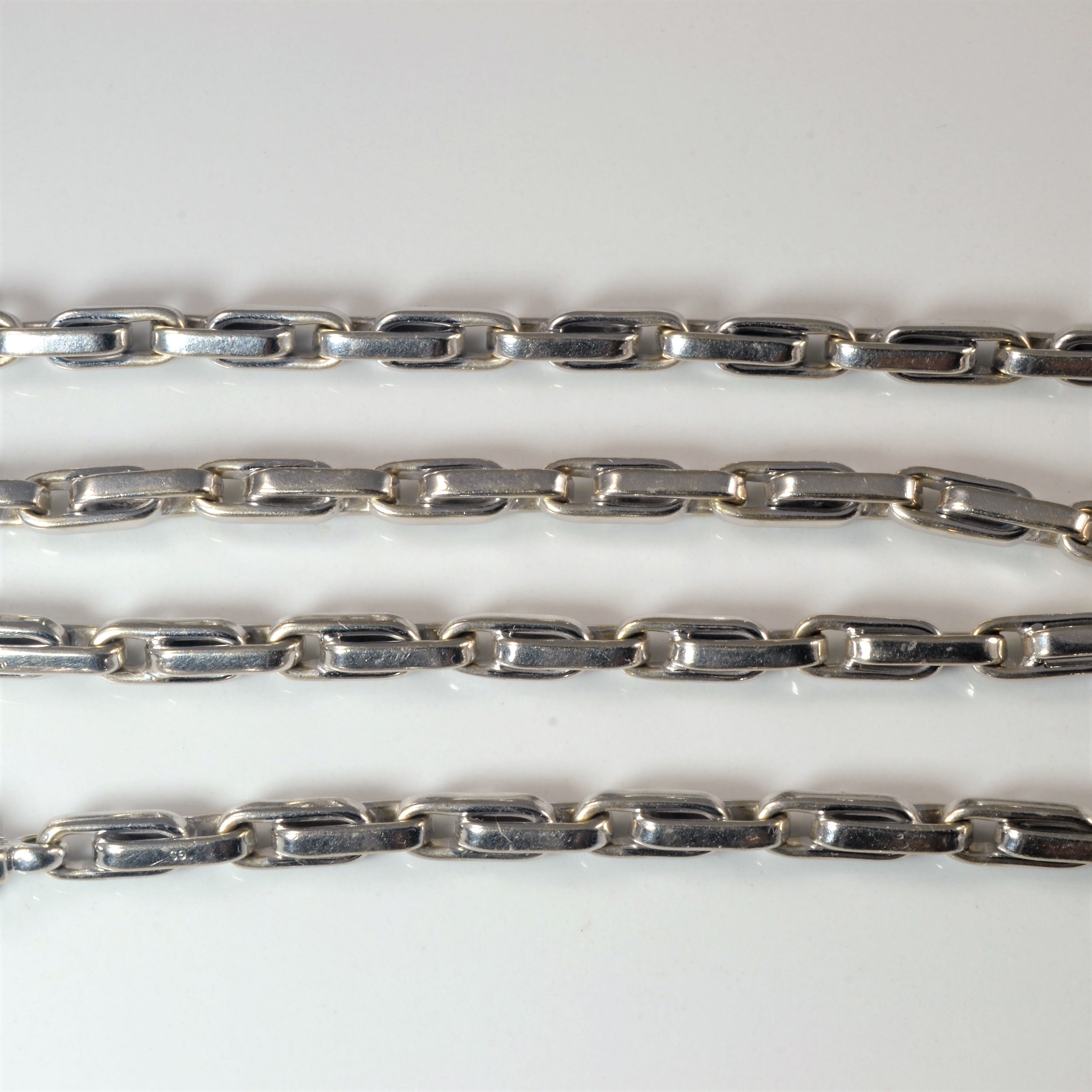 14k White Gold Heavy Rolo Chain | 24.5" |