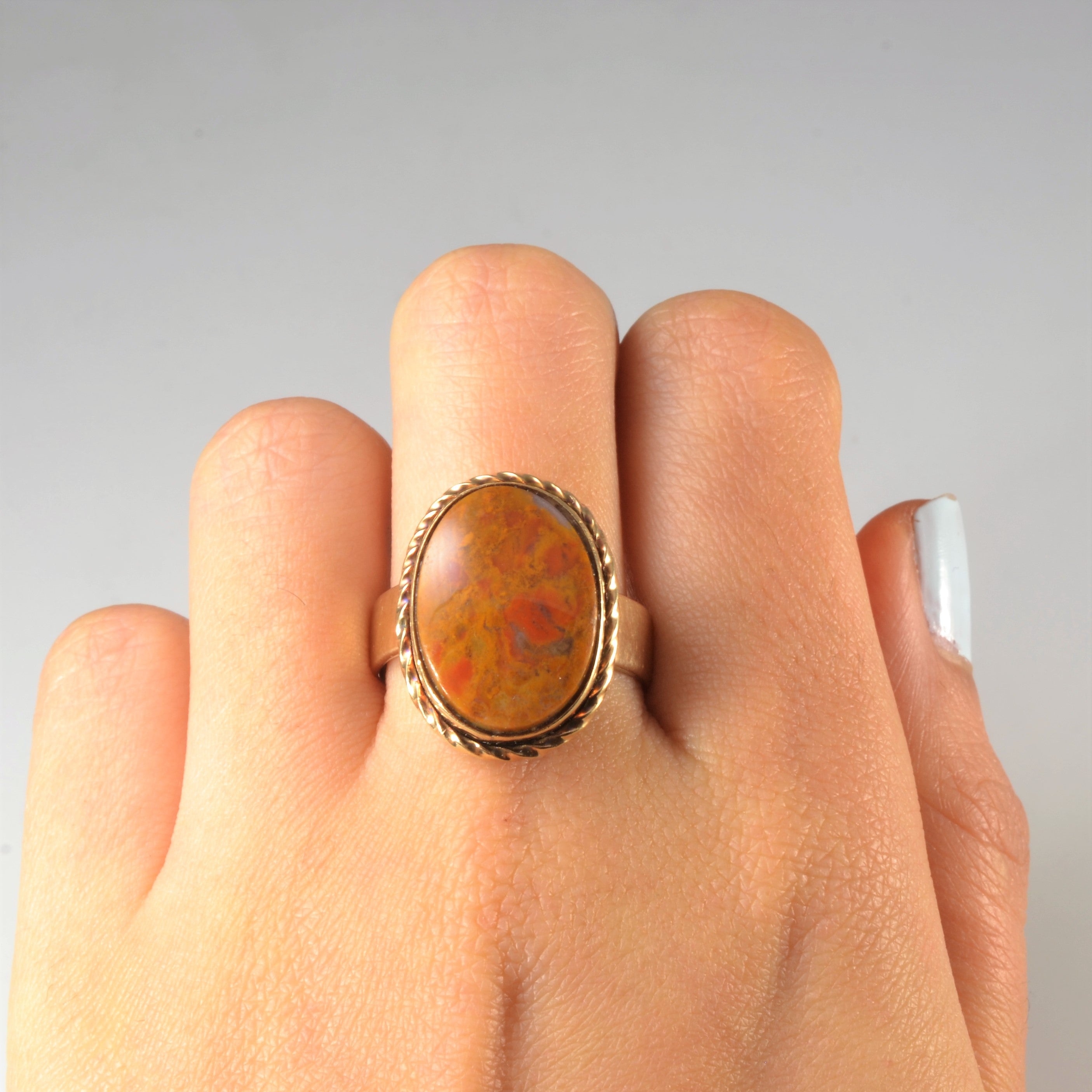 Bezel Set Agate Ring | 6.92ct| SZ 10.25|