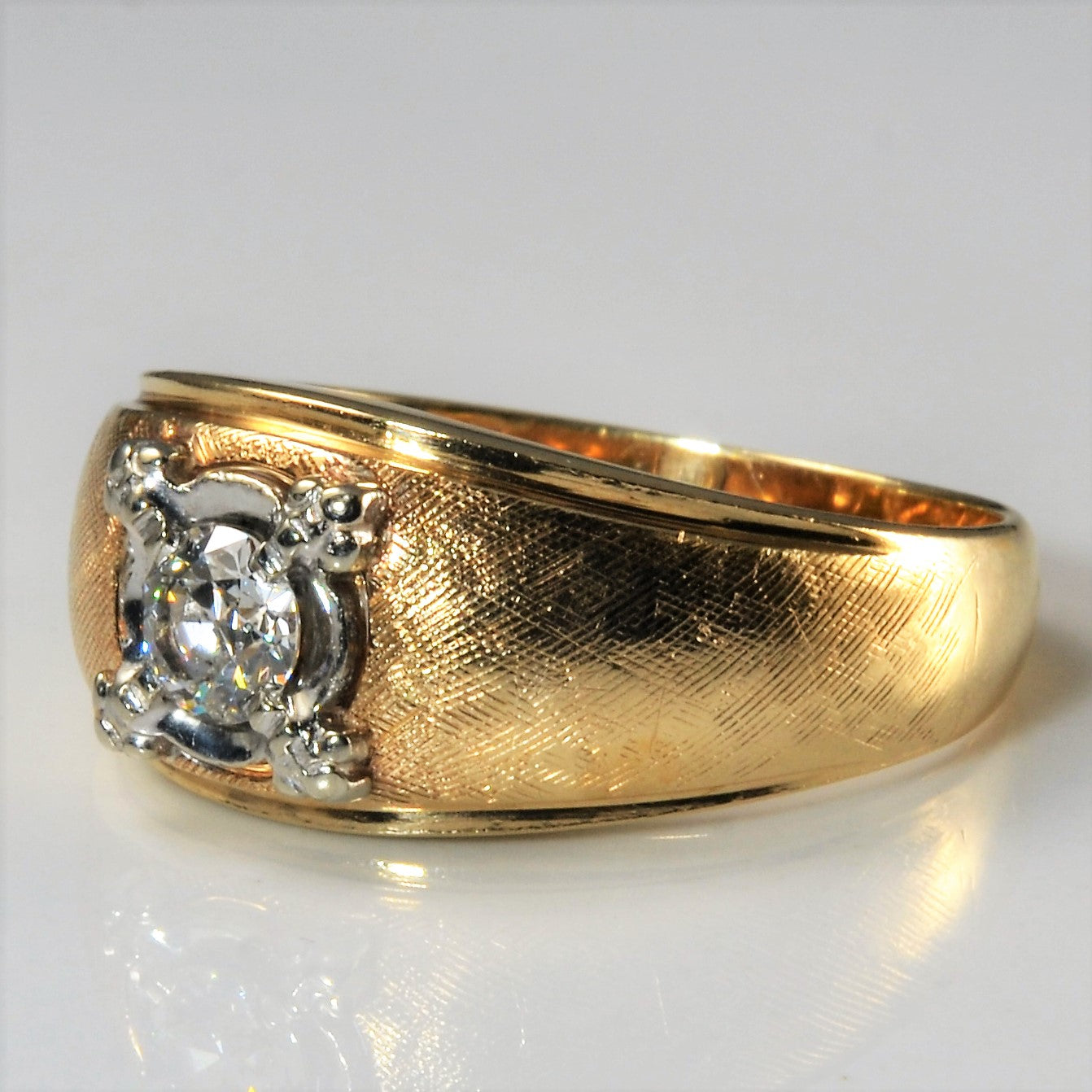 Cross Hatched Old European Diamond Ring | 0.48ct | SZ 11 |
