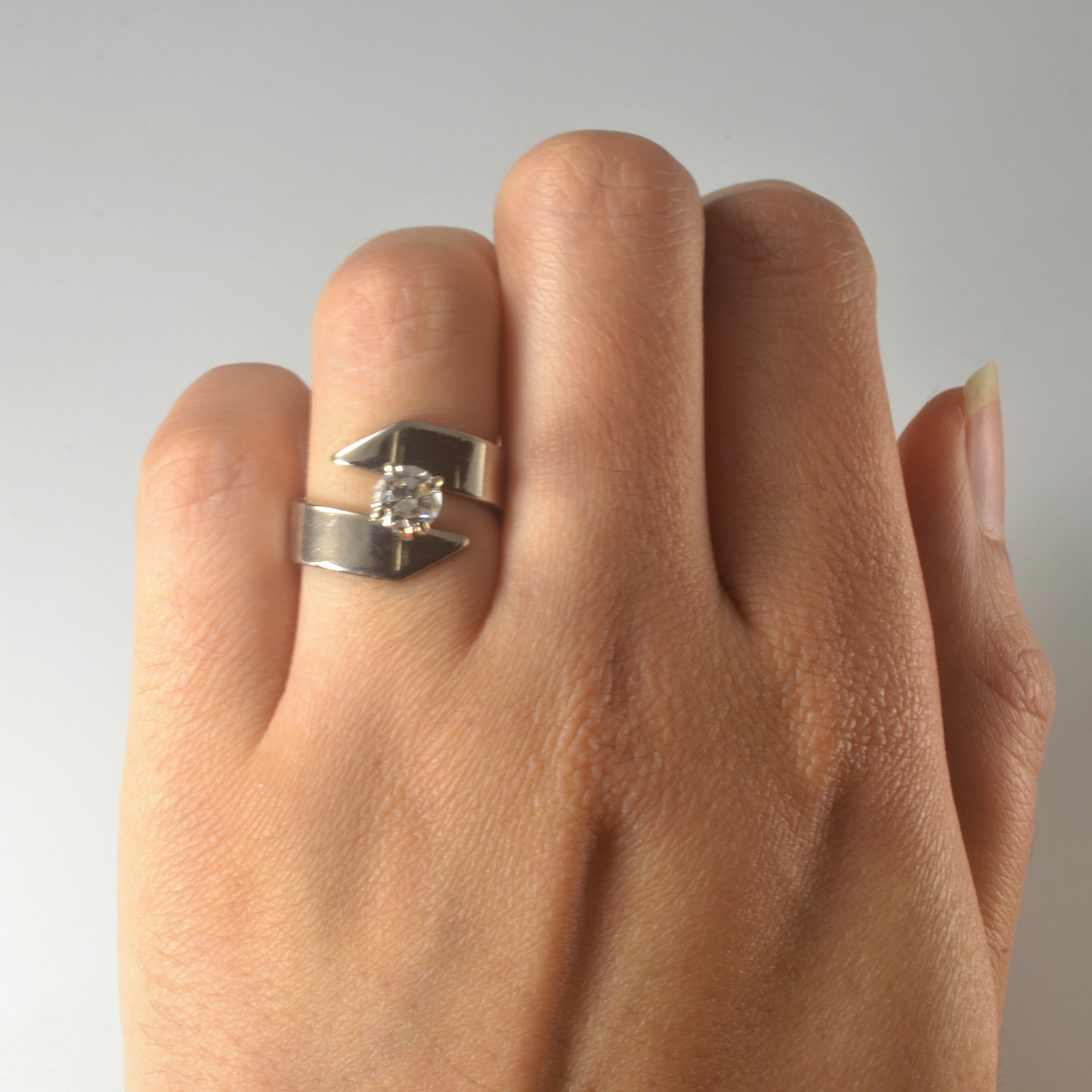 Bypass Solitaire Diamond Ring | 0.57ct | SZ 5.25 |