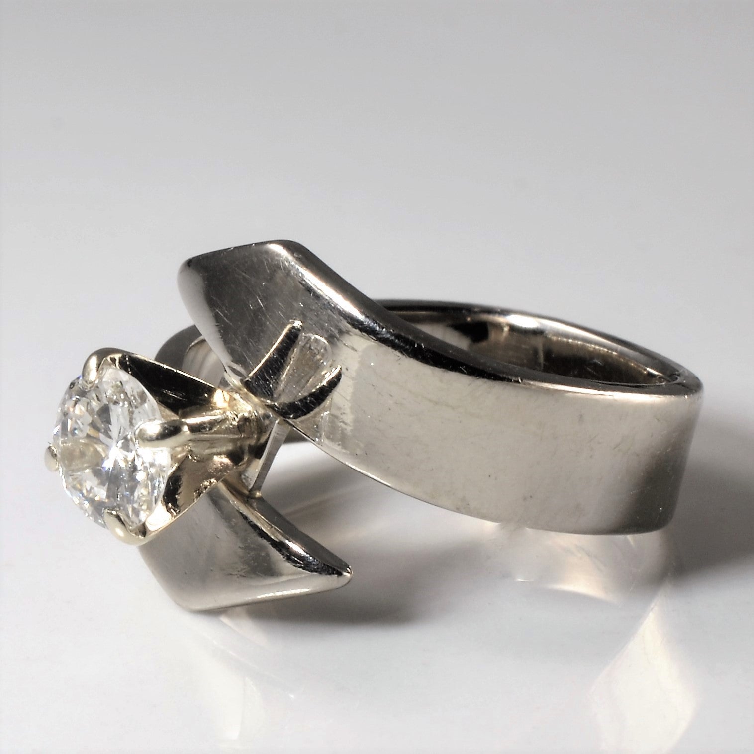 Bypass Solitaire Diamond Ring | 0.57ct | SZ 5.25 |