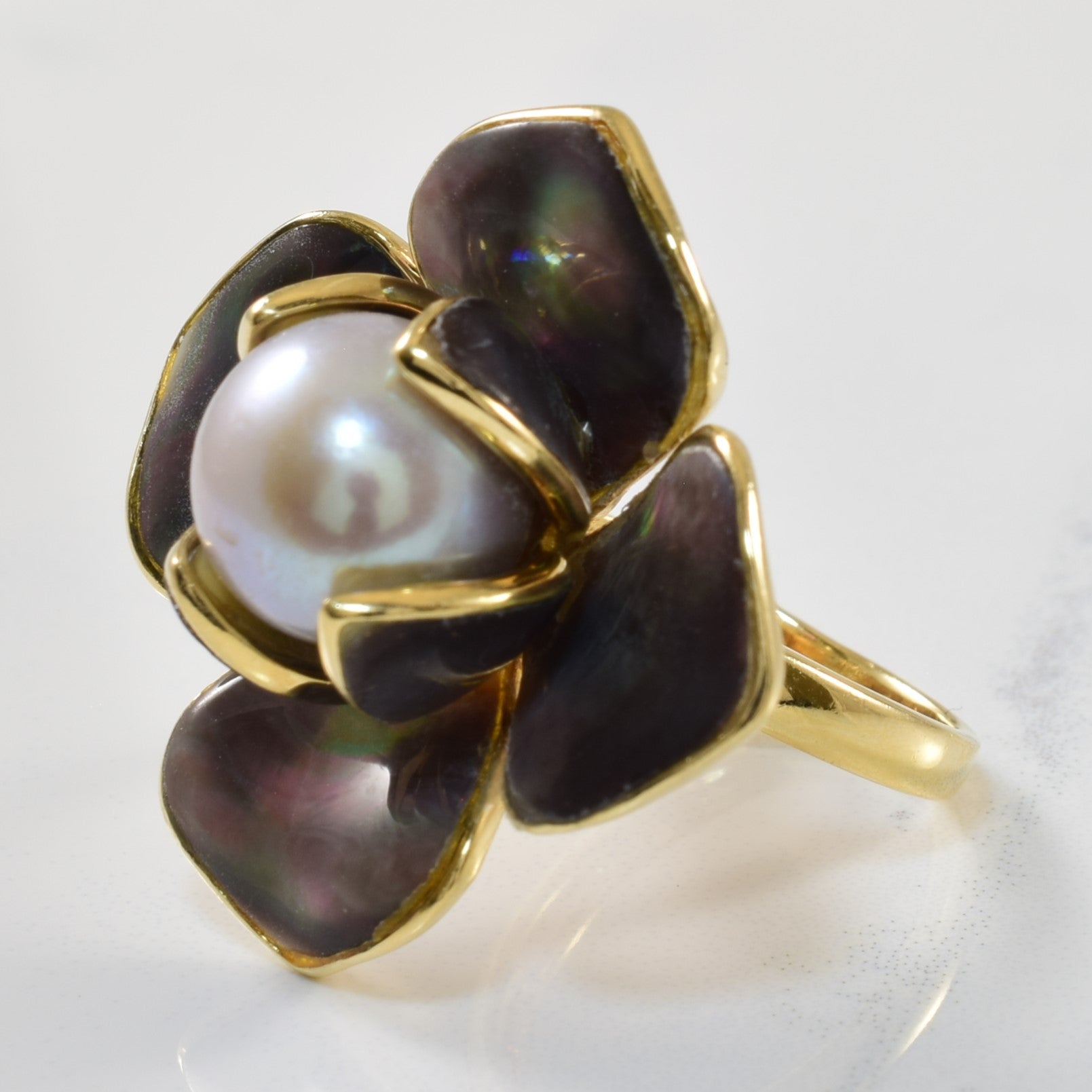 Floral Pearl Cocktail Ring | 8.00ct, 13.0ctw | SZ 6.5 |