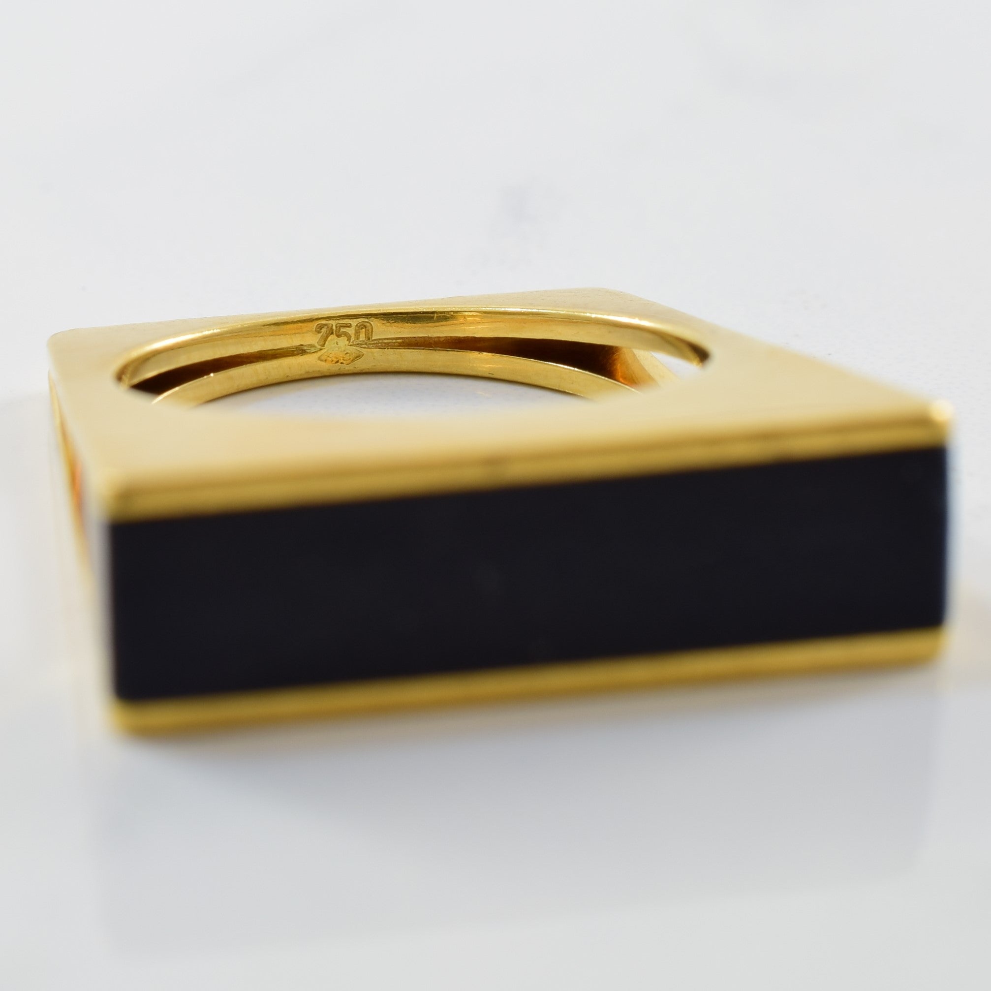 Black Onyx Bar Ring | 10.00ct | SZ 6.5 |