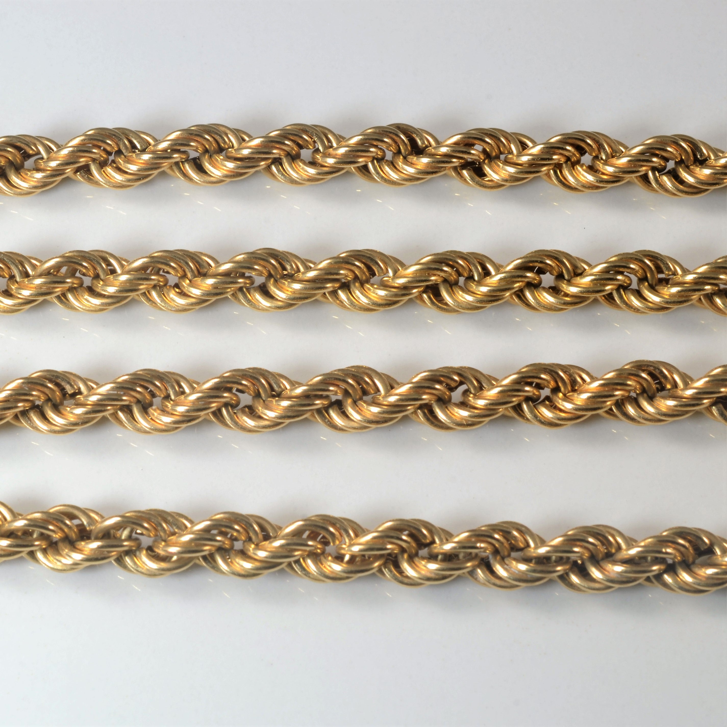 Chaîne corde en or jaune 10 carats | 61 cm |