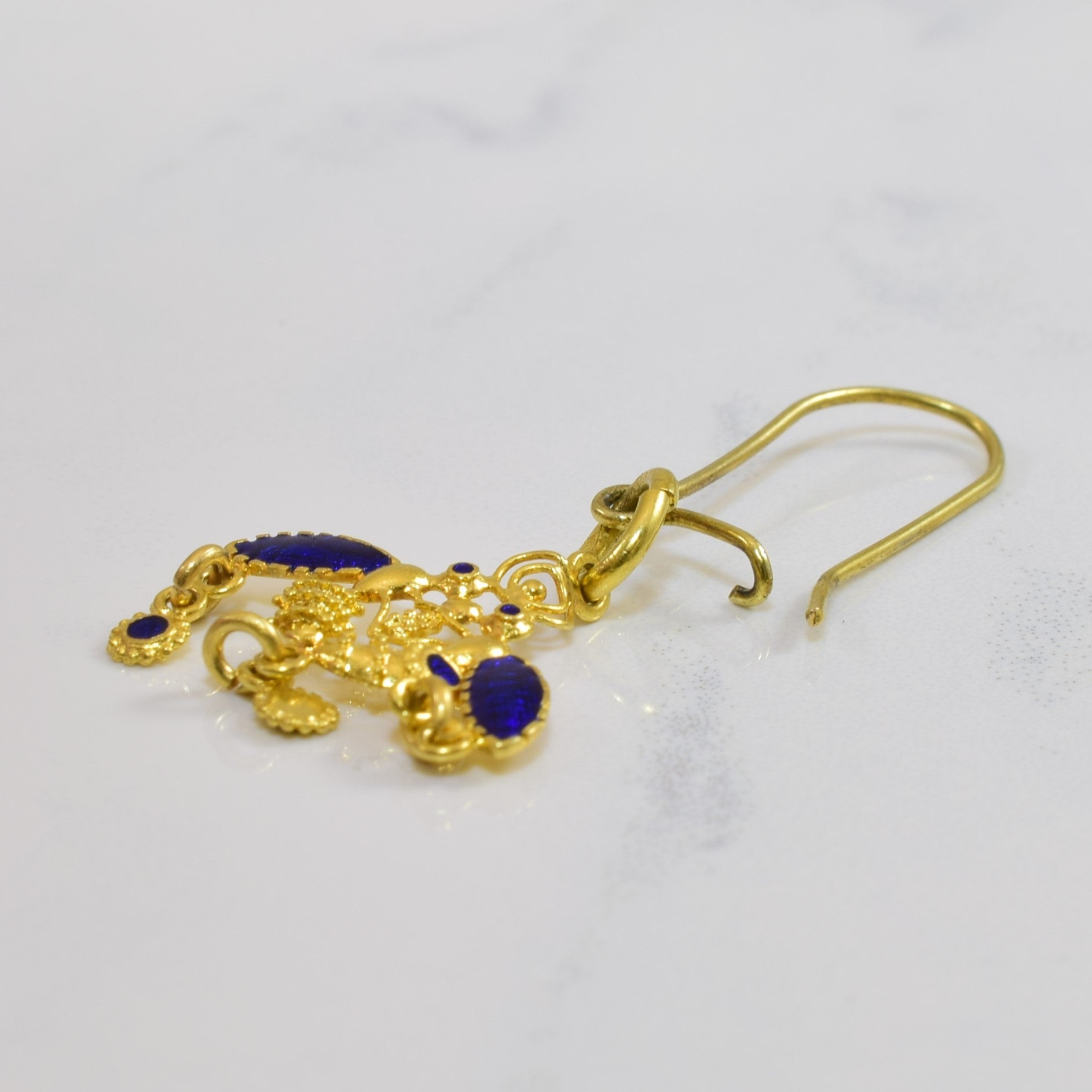 Enamelled Ant Drop Earrings |
