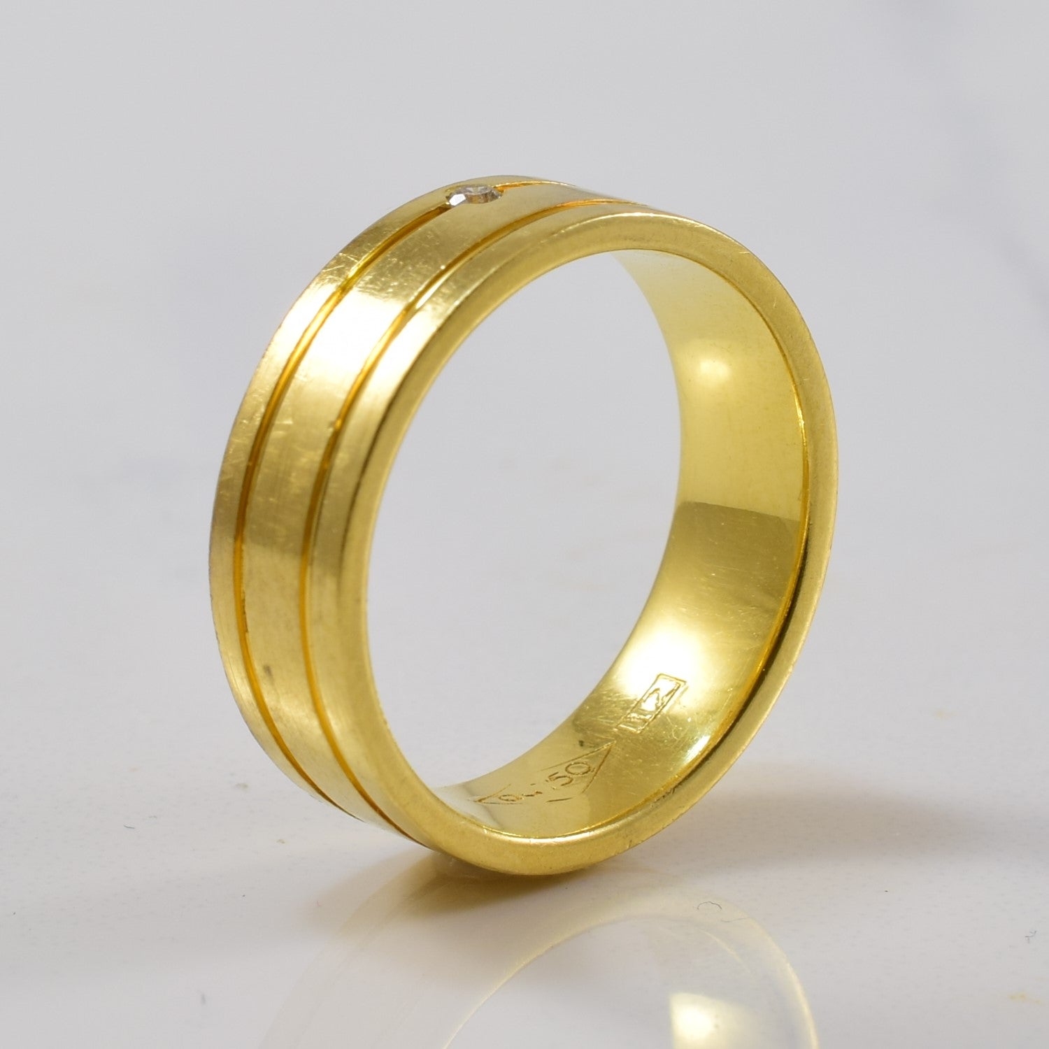 Wide Groove Diamond Band | 0.02ct | SZ 6.75 |
