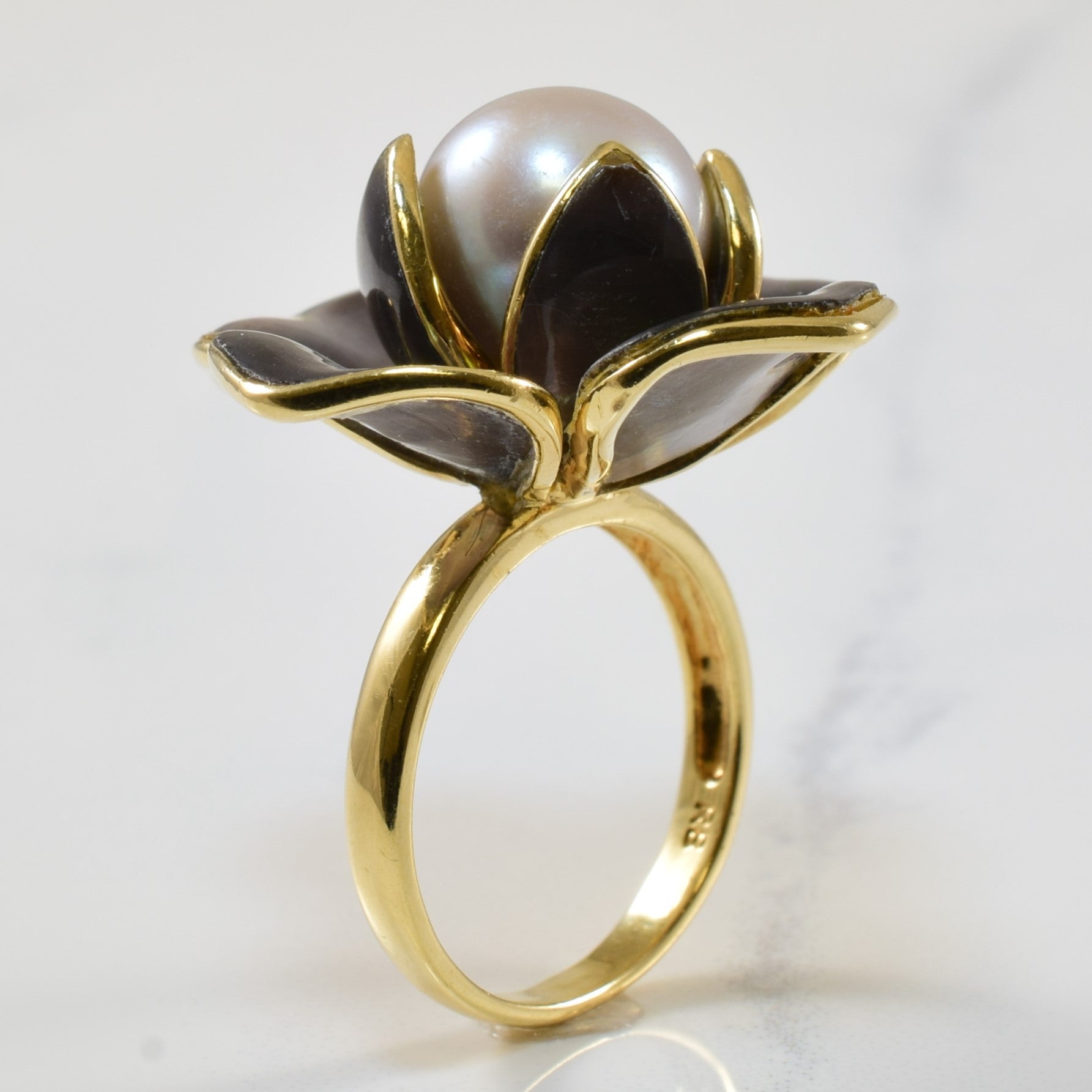 Floral Pearl Cocktail Ring | 8.00ct, 13.0ctw | SZ 6.5 |