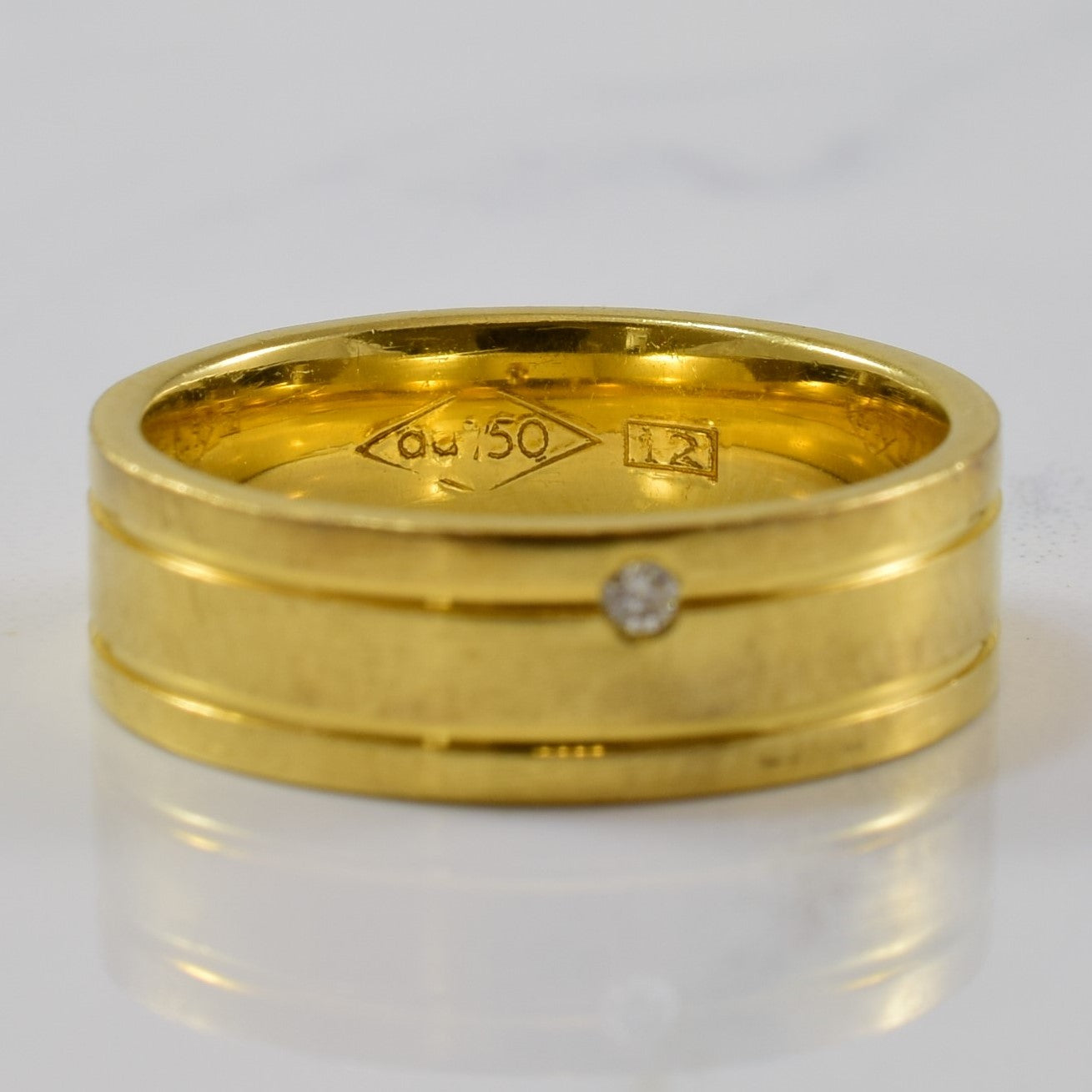 Wide Groove Diamond Band | 0.02ct | SZ 6.75 |